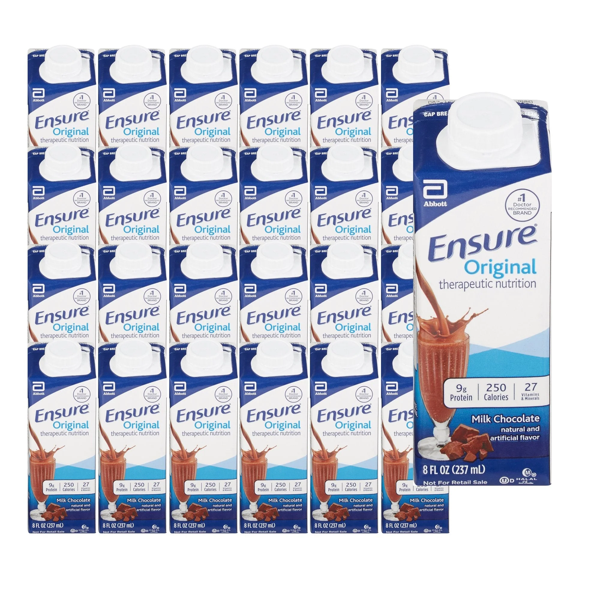 Abbott Nutrition Ensure Original Therapeutic Nutrition Shake, Chocolate, 8-ounce carton (24/CS) - Image 2