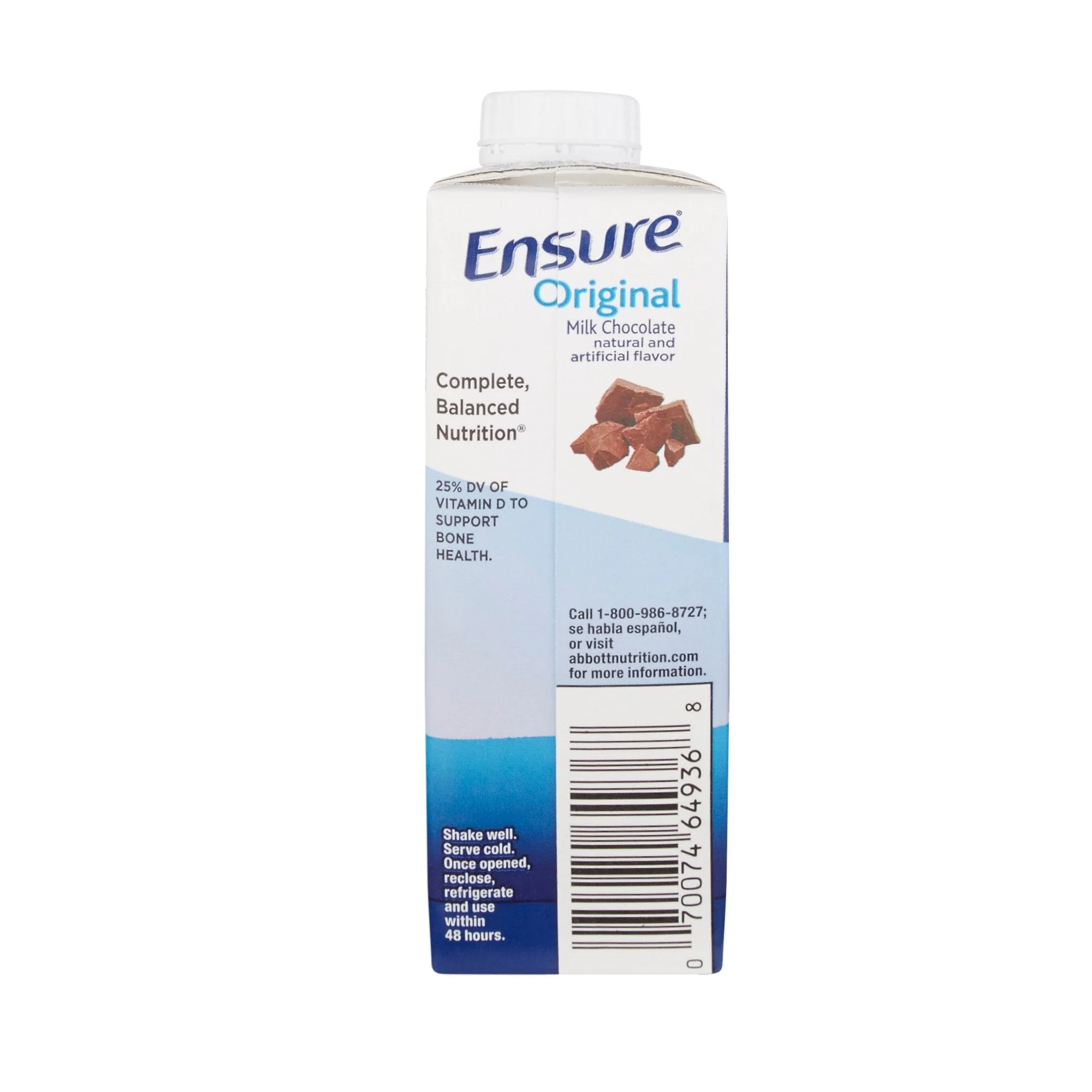 Abbott Nutrition Ensure Original Therapeutic Nutrition Shake, Chocolate, 8-ounce carton (24/CS) - Image 3