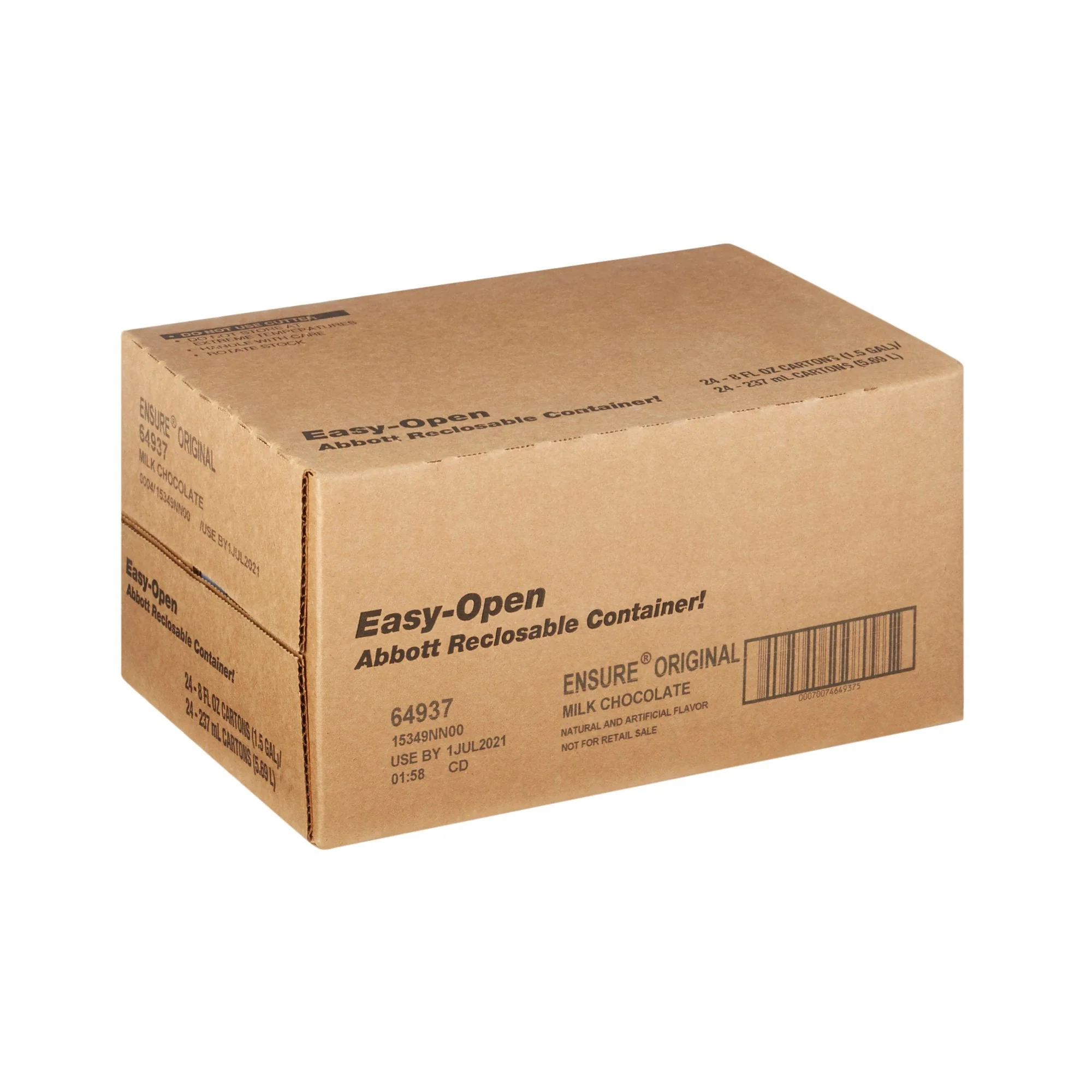 Abbott Nutrition Ensure Original Therapeutic Nutrition Shake, Chocolate, 8-ounce carton (24/CS) - Image 4