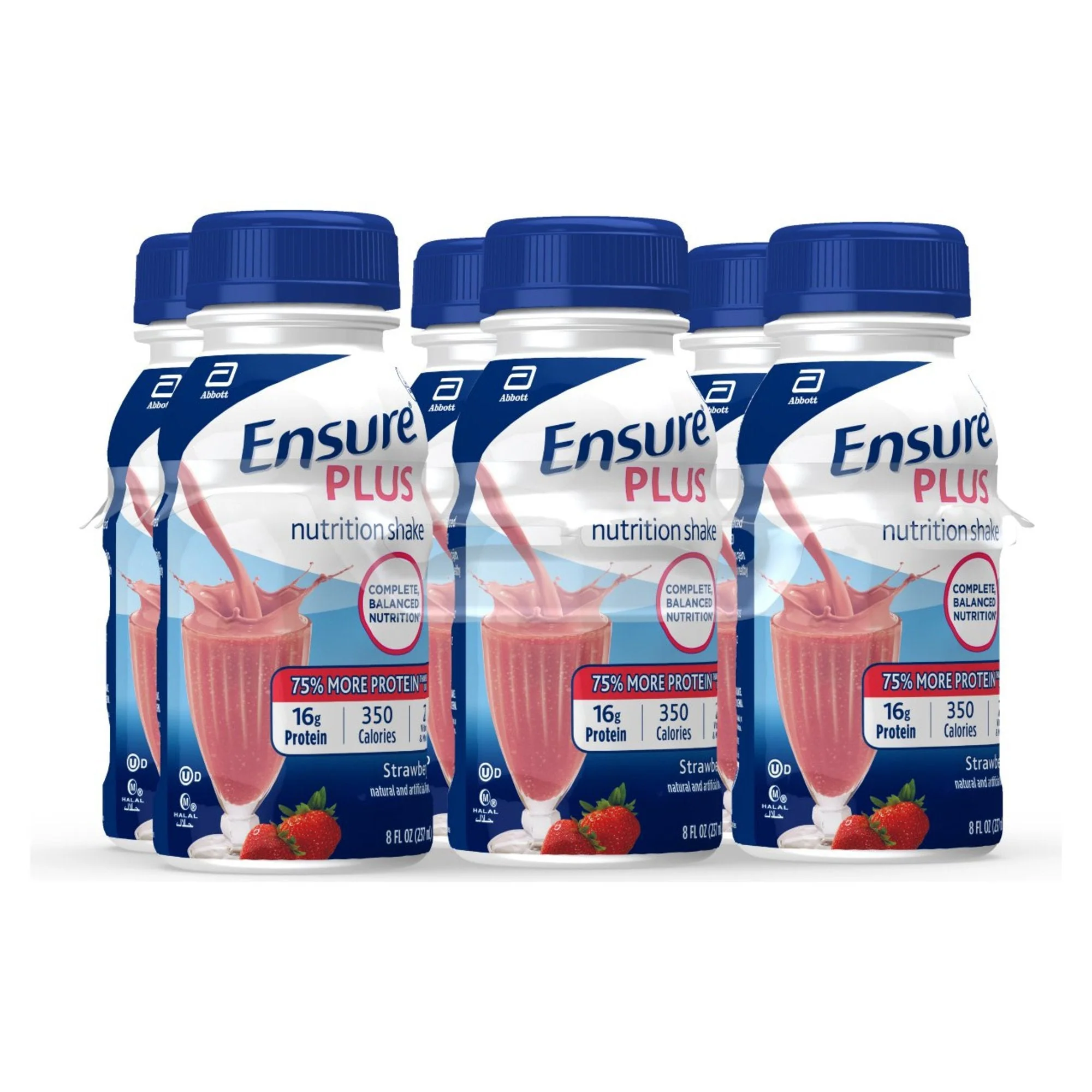 Abbott Nutrition Ensure Plus Nutrition Shake, Strawberry, 8-ounce bottle (24/CS) - Image 2