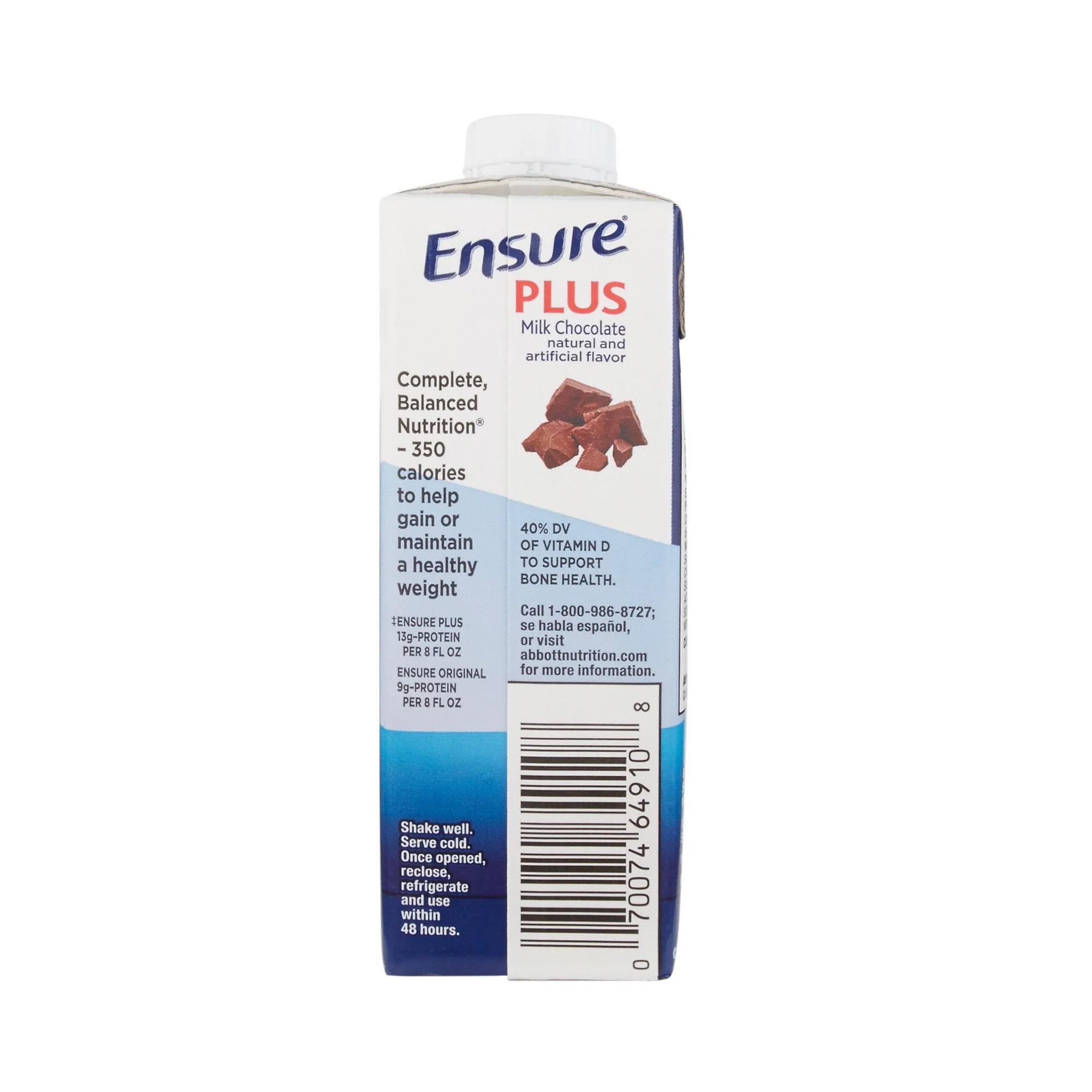 Abbott Nutrition Ensure Plus Therapeutic Nutrition, Chocolate, 8-ounce carton (24/CS) - Image 2