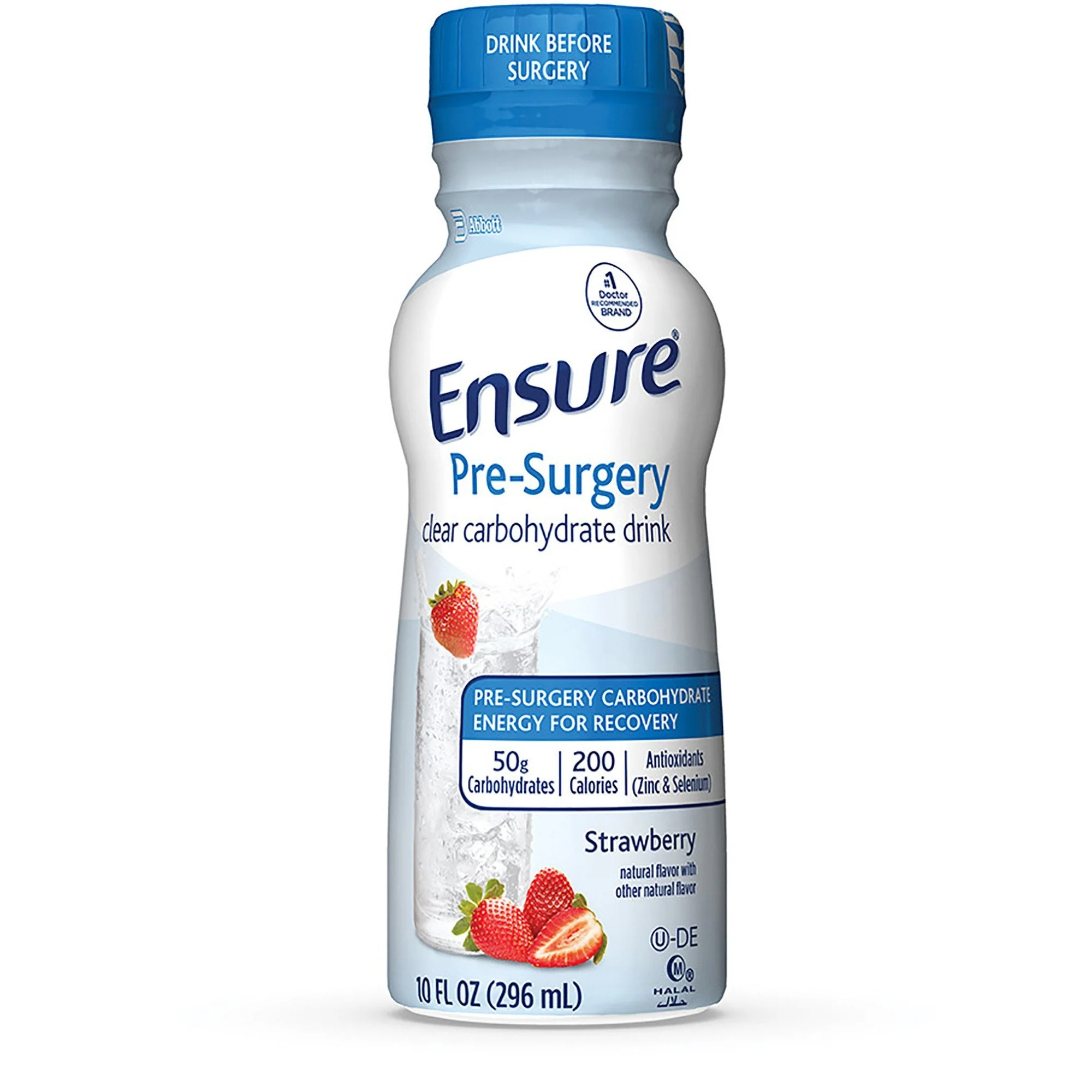 Abbott Nutrition Ensure Pre-Surgery Strawberry Clear Carbohydrate Drink, 10-ounce bottle (12/CS)