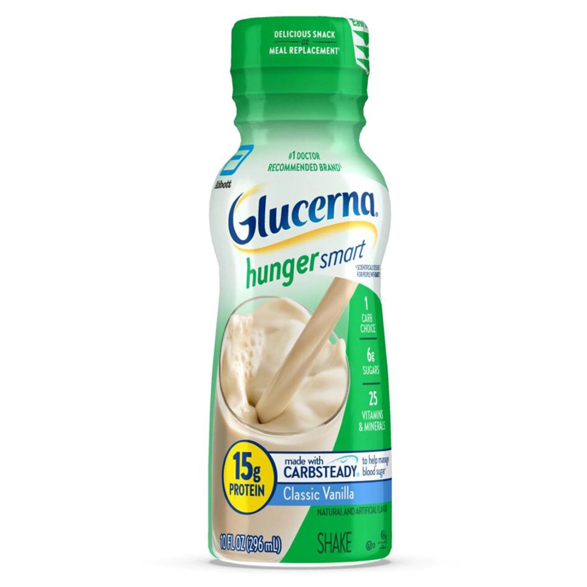 Abbott Nutrition Glucerna Hunger Smart Shake, Vanilla Flavor, 10-ounce bottle (24/CS)