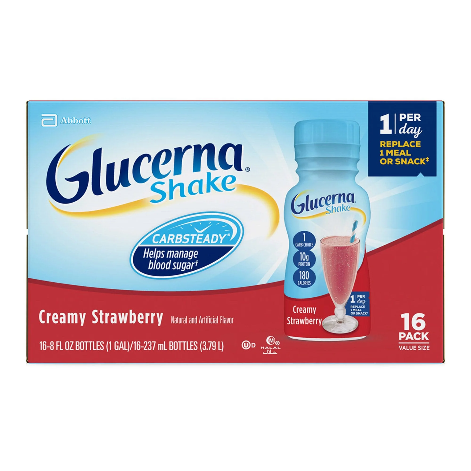 Abbott Nutrition Glucerna Original Shake, Strawberry Flavor, 8-ounce bottle (24/CS) - Image 3