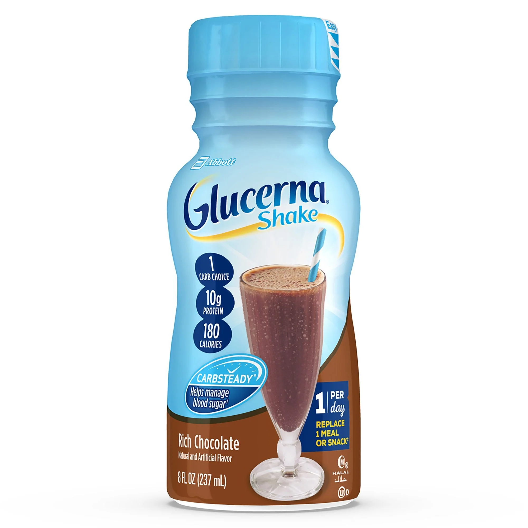 Abbott Nutrition Glucerna Original Shake, Chocolate Flavor, 8-ounce bottle (24/CS)