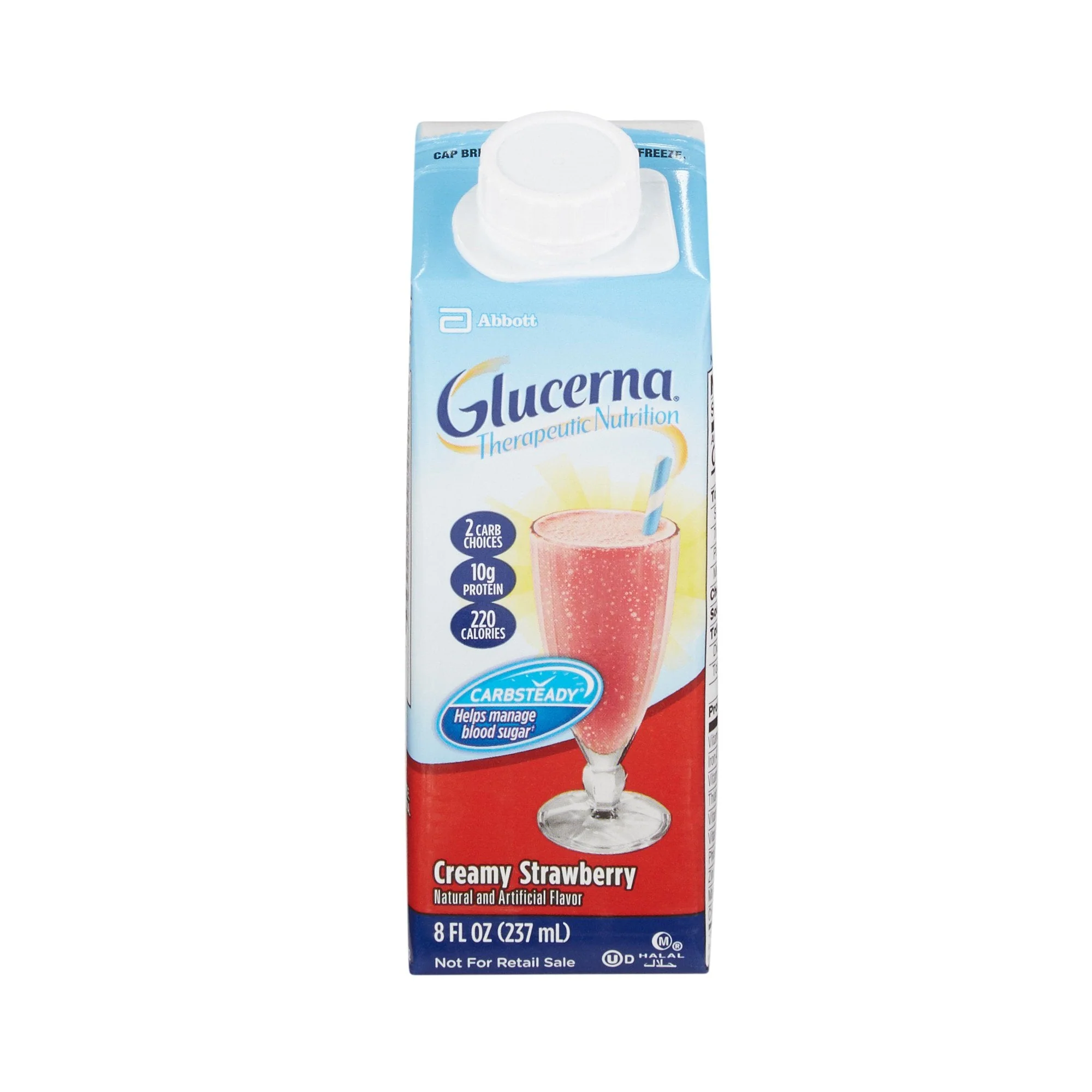 Abbott Nutrition Glucerna Strawberry Therapeutic Nutrition Shake, 8-ounce carton (24/CS)