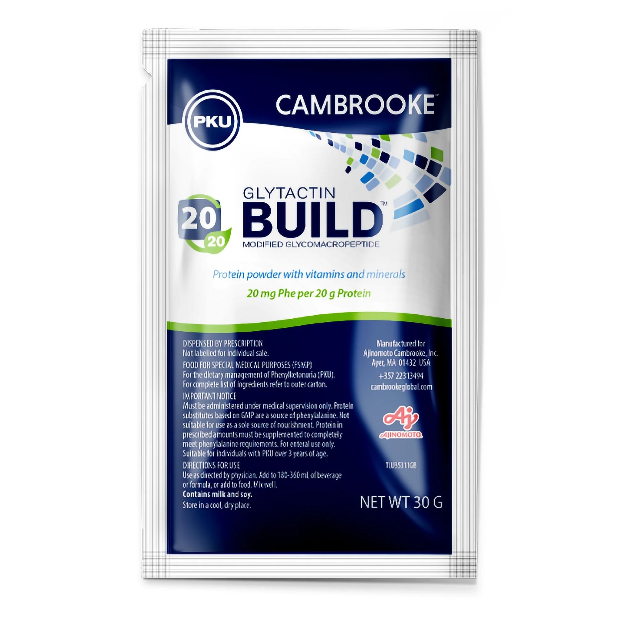Cambrooke Therapeutics Glytactin Build 20/20 GMP for the Dietary Management of PKU, Smooth Flavor (30/CS)
