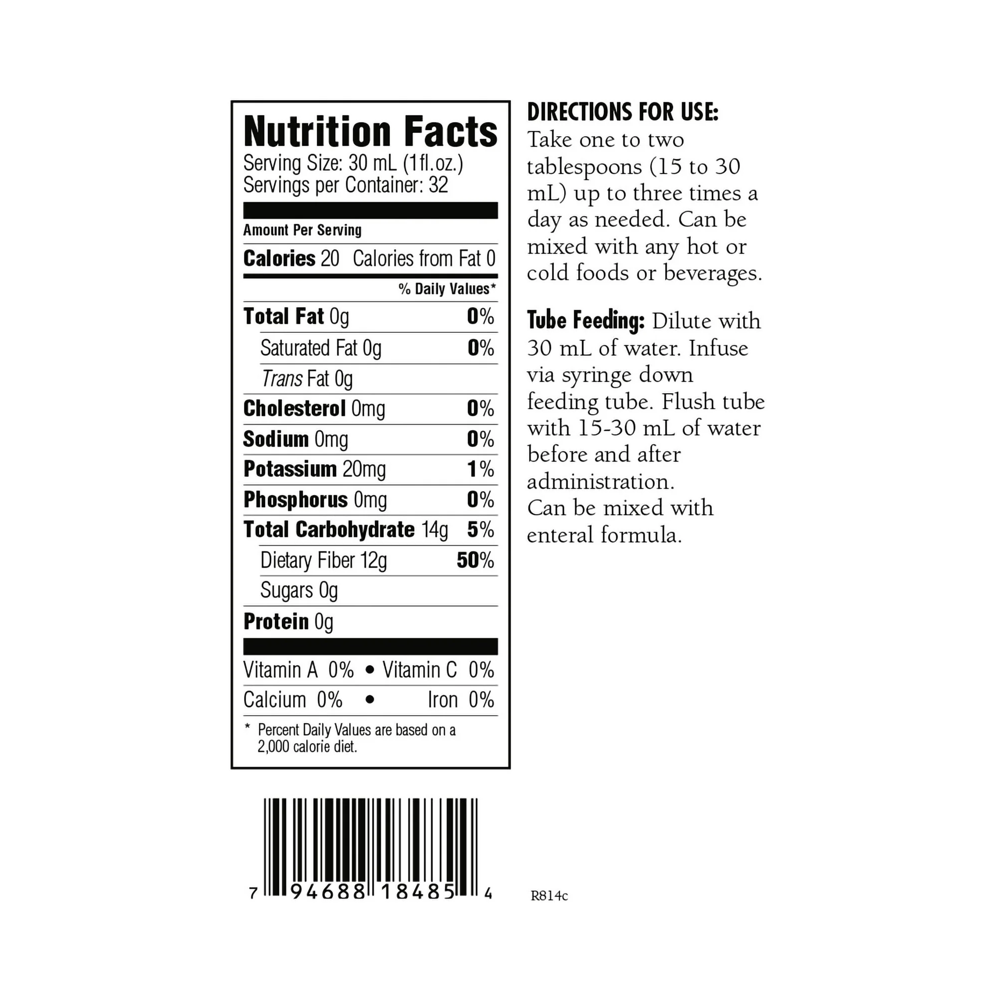 Medtrition/National Nutrition HyFiber Citrus Flavor Liquid Fiber with FOS, 32-ounce bottle (4/CS) - Image 2