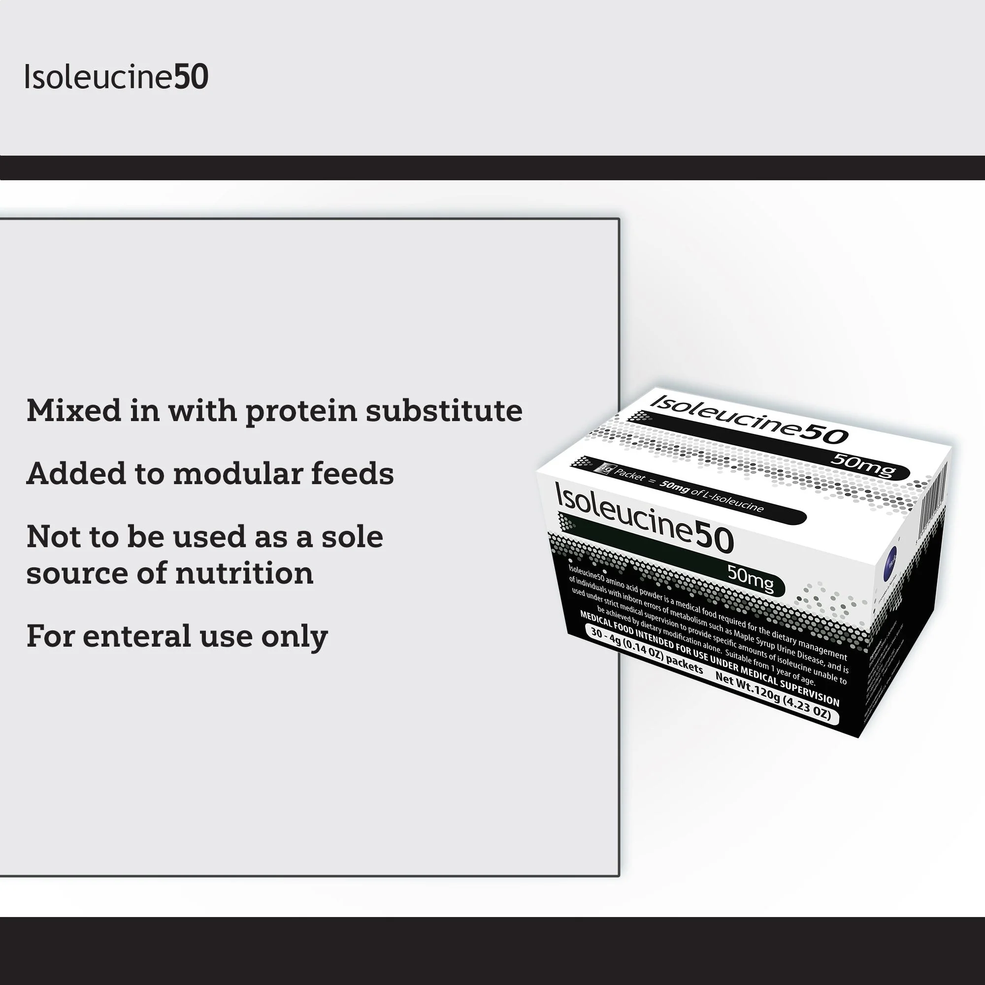 Vitaflo USA LLC Isoleucine50 Medical Food for use in the Dietary Management of MSUD (30/BX) - Image 3