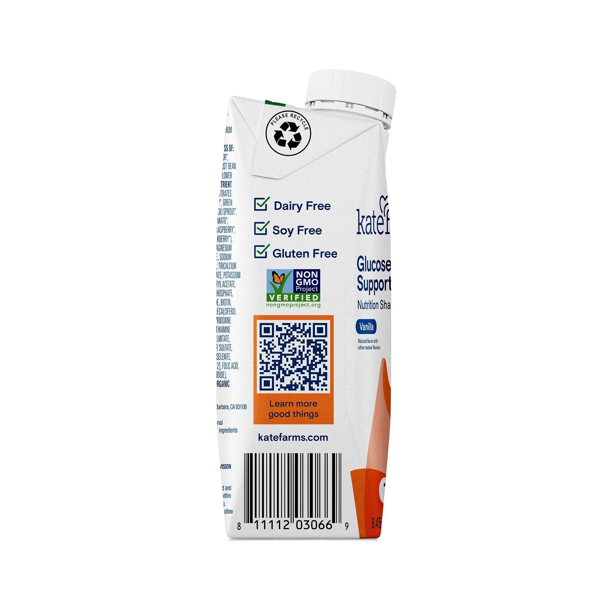 Kate Farms Kate Farms Glucose Support 1.2 Vanilla Nutrition Shake for Diabetics, 8.45-oz. (12/CS) - Image 3