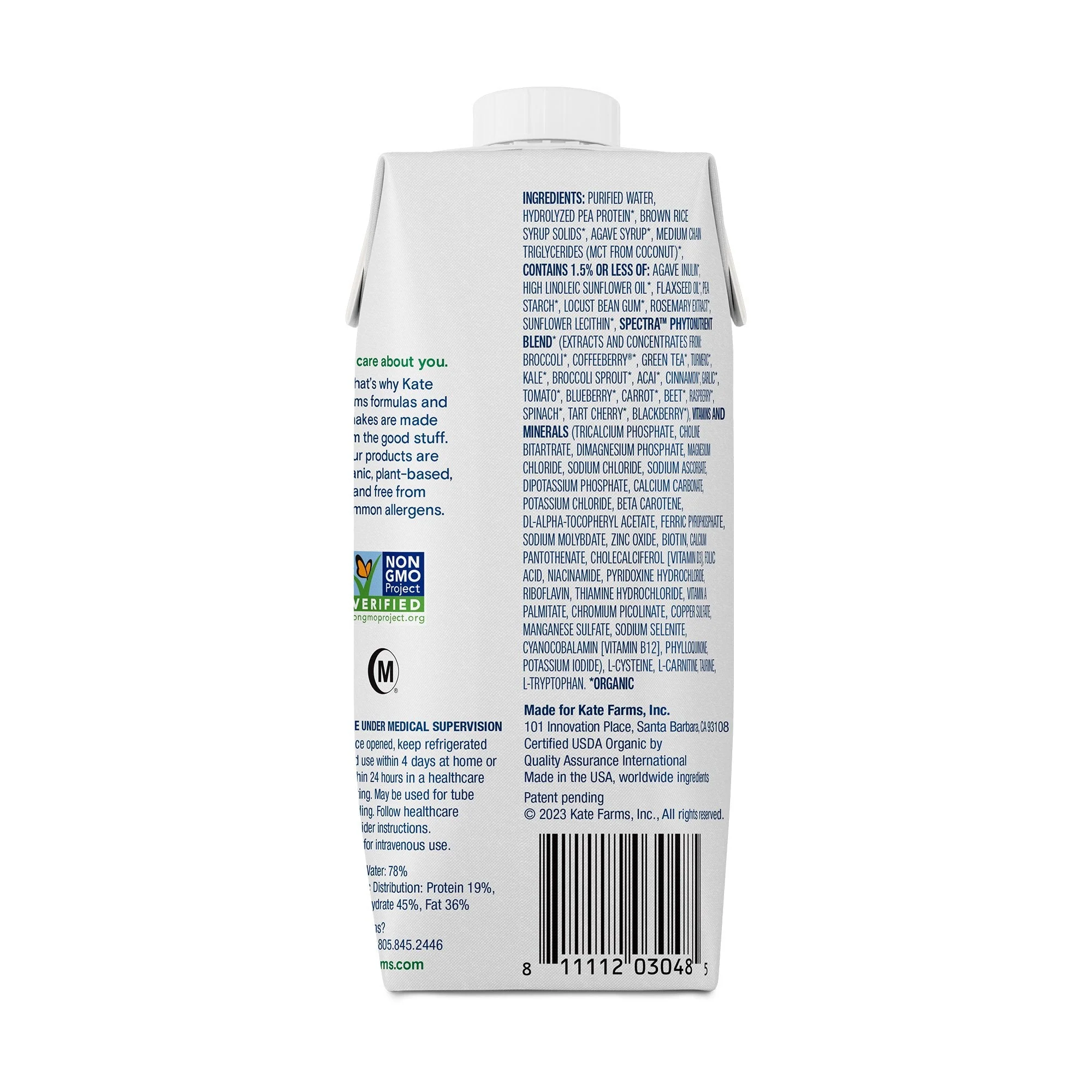 Kate Farms Kate Farms Peptide 1.0 Sole-Source Nutrition Formula, 11-ounce carton (12/CS) - Image 2
