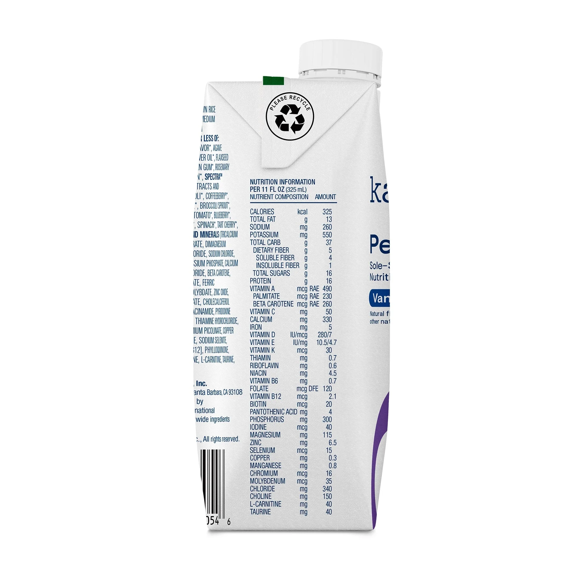 Kate Farms Kate Farms Peptide 1.0 Vanilla Sole-Source Nutrition Formula, 11-ounce Carton (12/CS) - Image 3