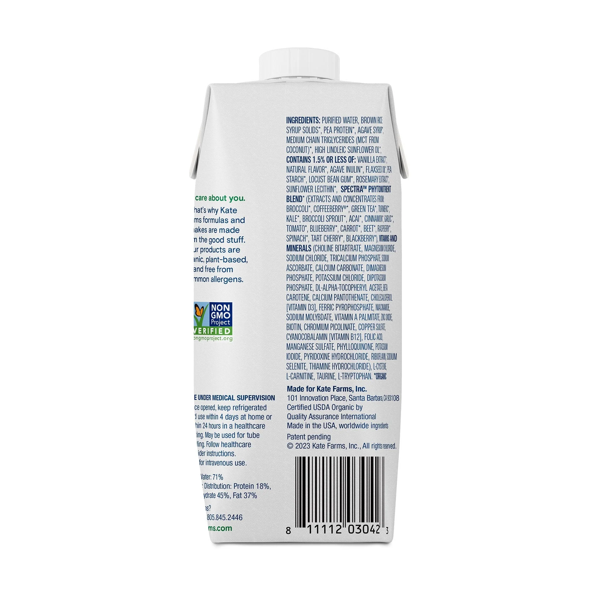 Kate Farms Kate Farms Standard 1.4 Vanilla Sole-Source Nutrition Formula, 11-ounce Carton (12/CS) - Image 3