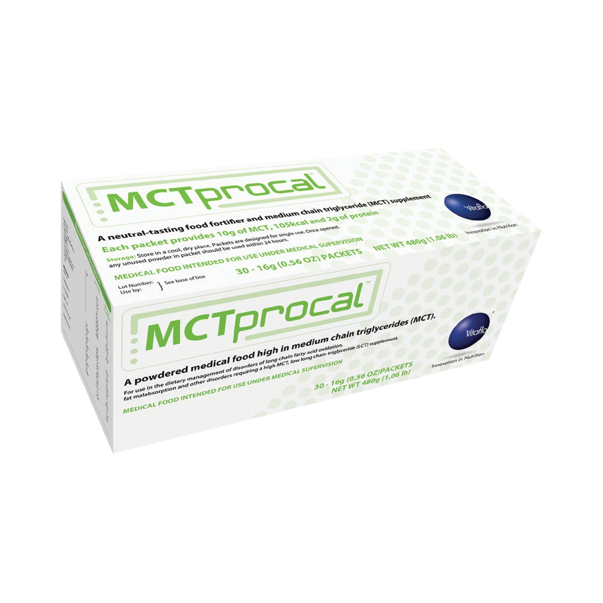 Vitaflo USA LLC MCTprocal Medical Food, High in Medium Chain Triglycerides, Individual Packets (30/BX)