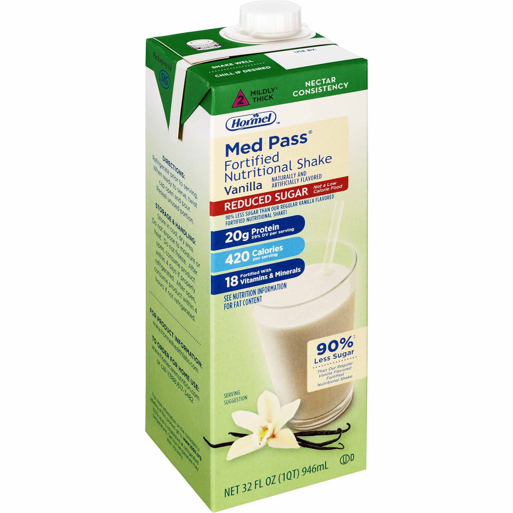 Lyons Magnus LLC Med Pass Reduced Sugar Vanilla Fortified Nutritional Shake, 32-ounce carton (12/CS) - Image 2