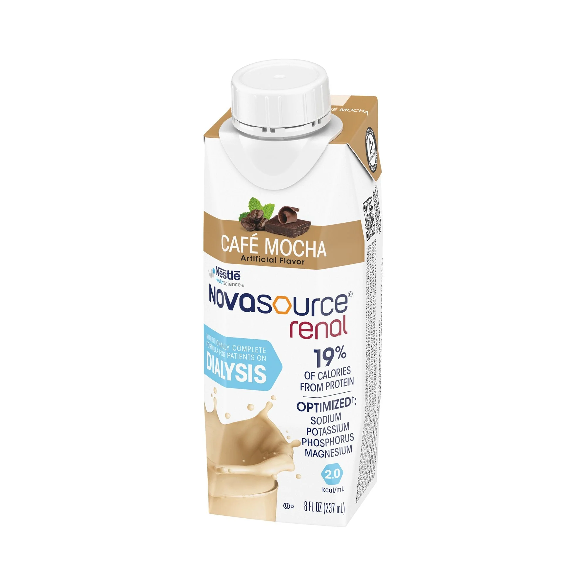 Nestle Healthcare Nutrition Novasource Renal Café Mocha Formula for Patients on Dialysis, 8-ounce Carton (24/CS) - Image 2