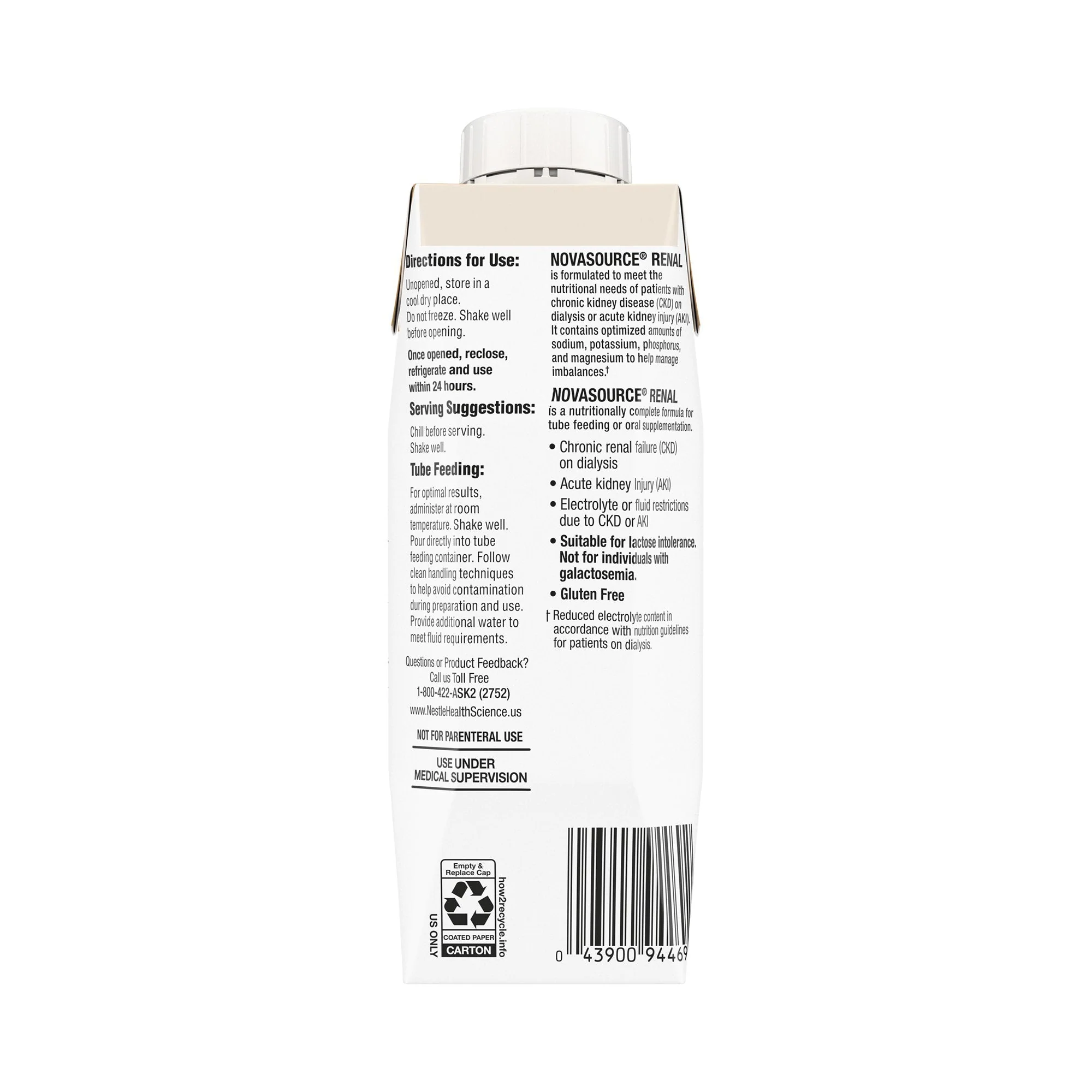 Nestle Healthcare Nutrition Novasource Renal Café Mocha Formula for Patients on Dialysis, 8-ounce Carton (24/CS) - Image 5