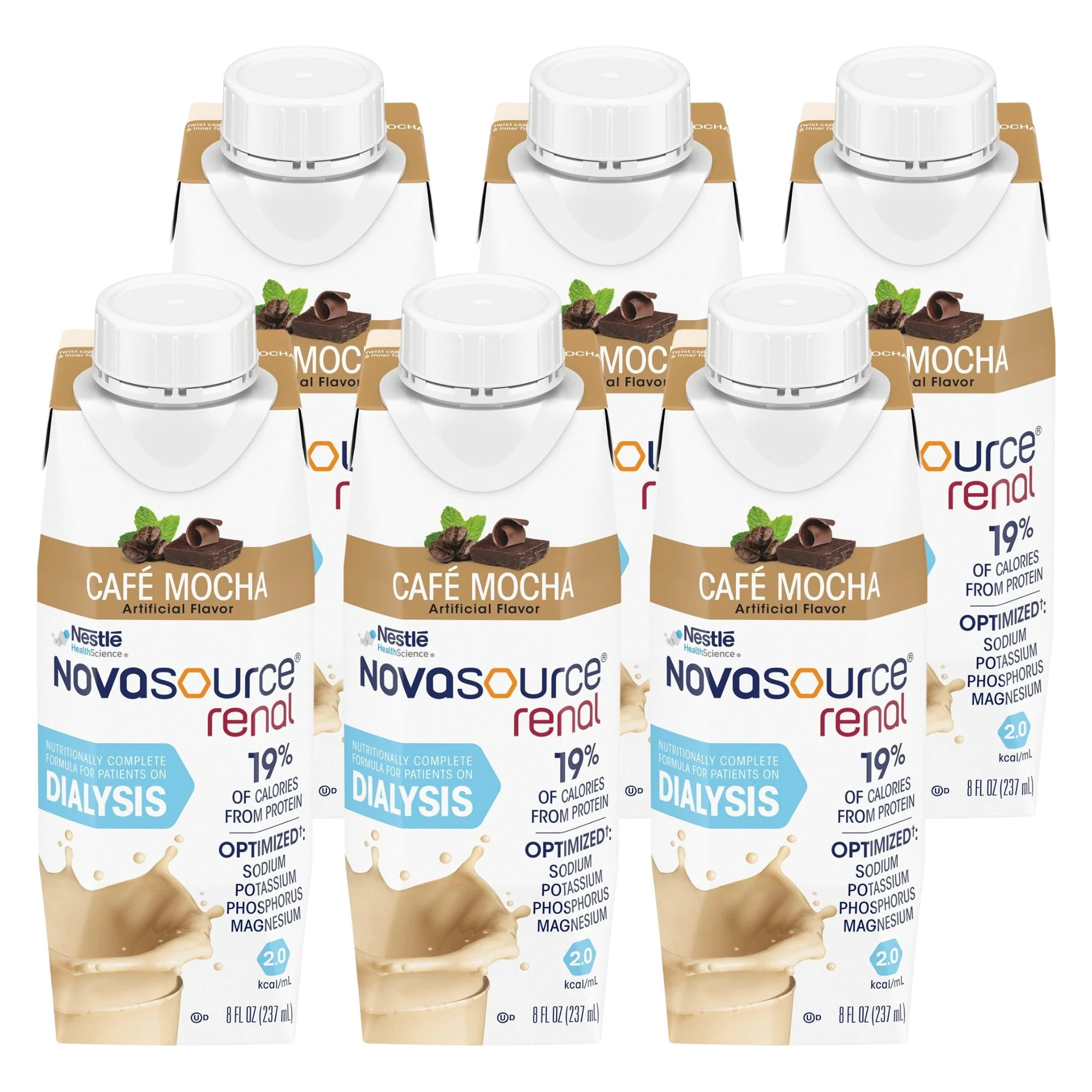 Nestle Healthcare Nutrition Novasource Renal Café Mocha Formula for Patients on Dialysis, 8-ounce Carton (24/CS) - Image 6