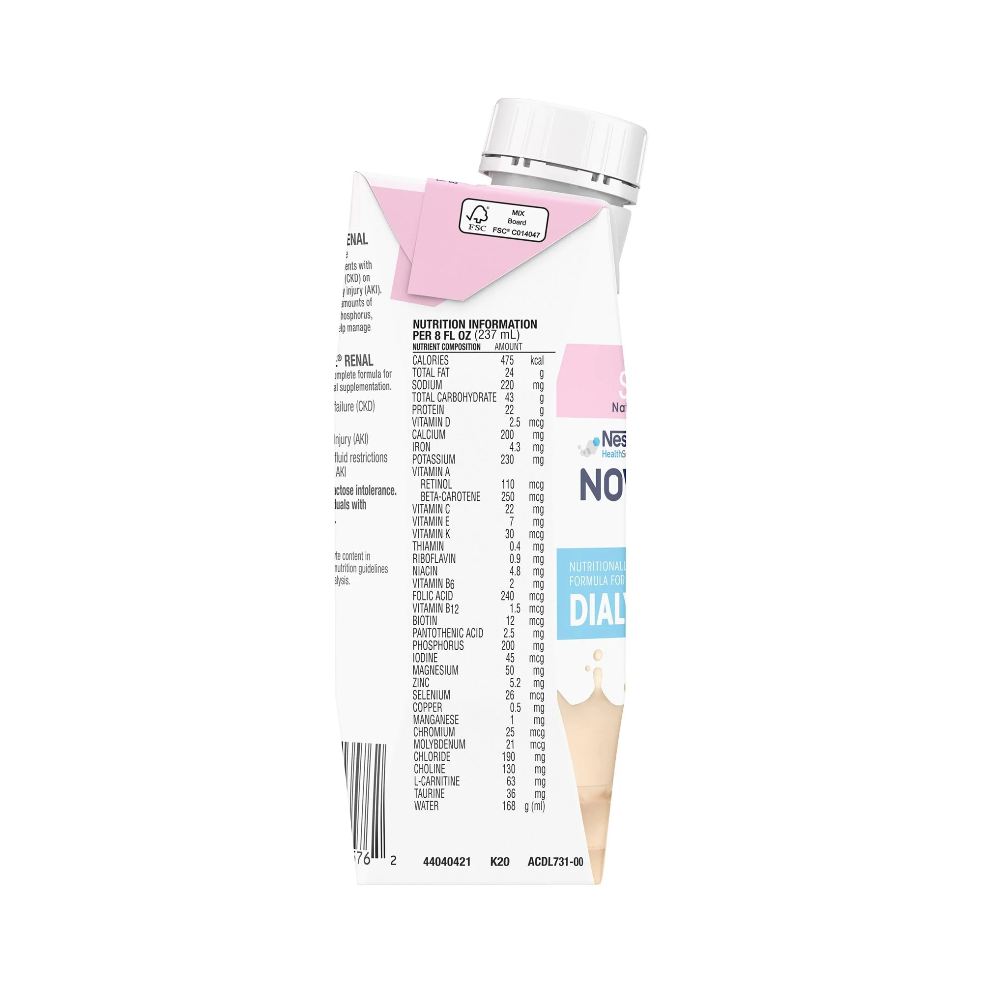 Nestle Healthcare Nutrition Novasource Renal Strawberry Formula for Patients on Dialysis, 8-ounce Carton (24/CS) - Image 4