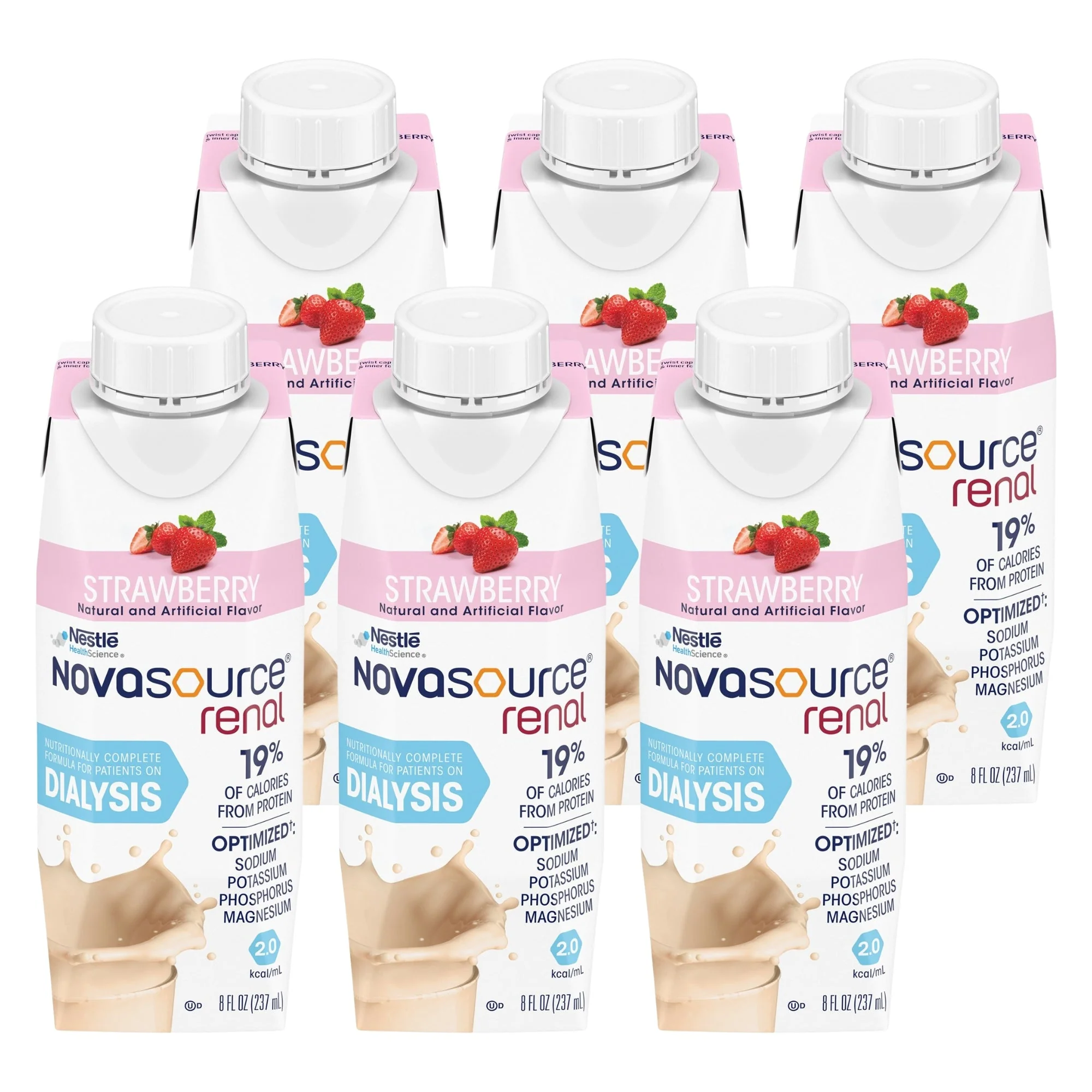 Nestle Healthcare Nutrition Novasource Renal Strawberry Formula for Patients on Dialysis, 8-ounce Carton (24/CS) - Image 6