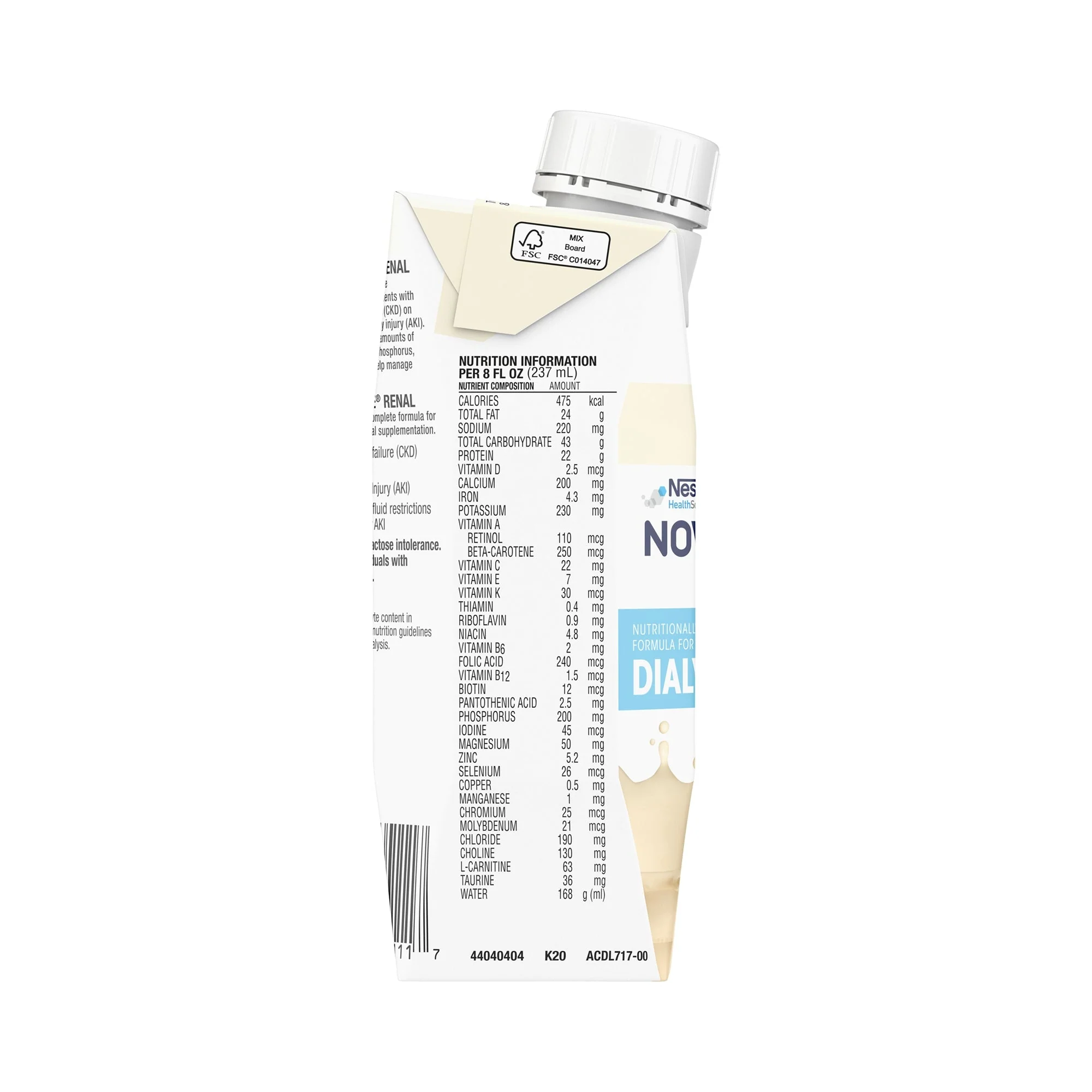 Nestle Healthcare Nutrition Novasource Renal Vanilla Formula for Patients on Dialysis, 8-ounce Carton (24/CS) - Image 4