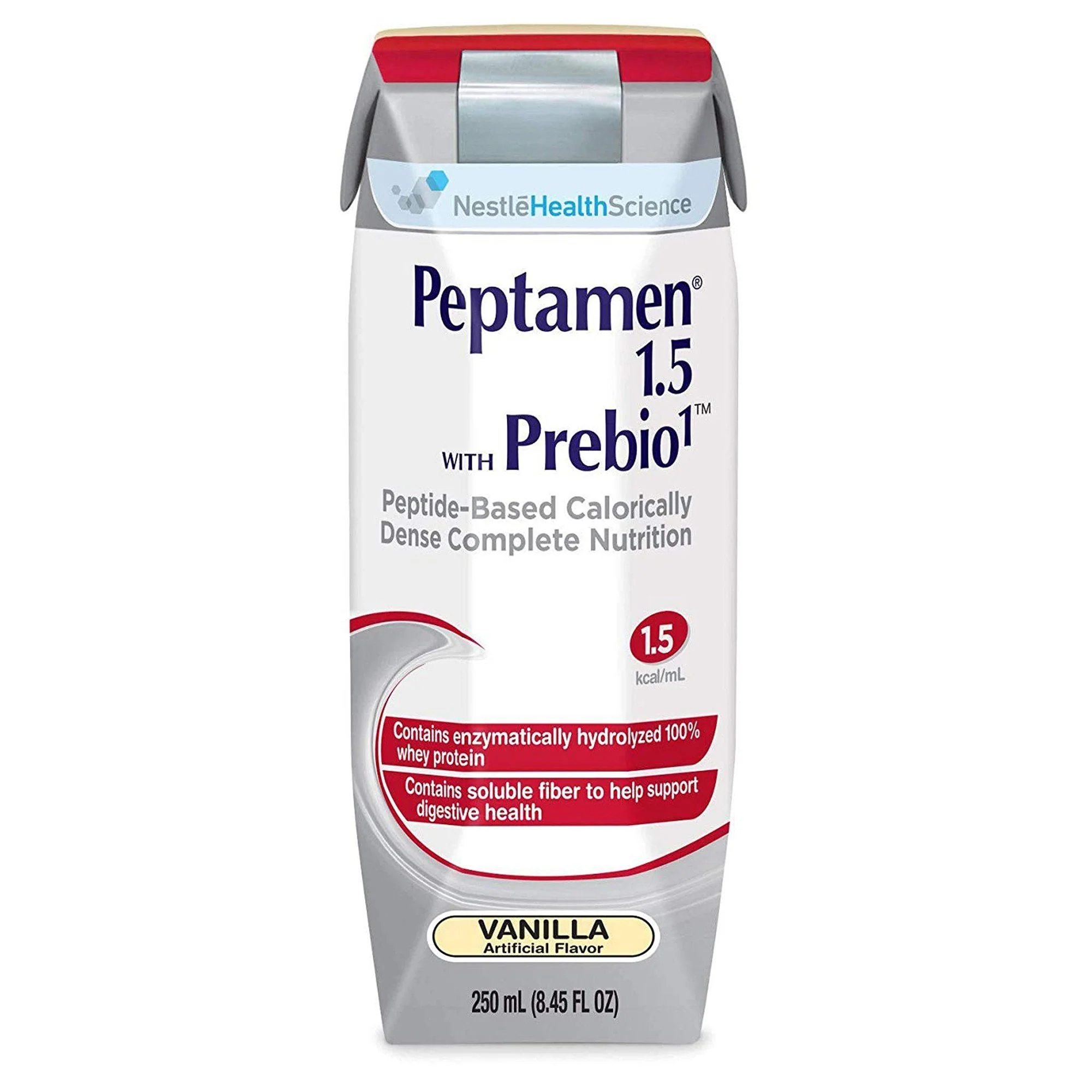 Nestle Healthcare Nutrition Peptamen 1.5 with Prebio 1 Vanilla Peptide-Based Complete Nutrition, 250 mL (24/CS)