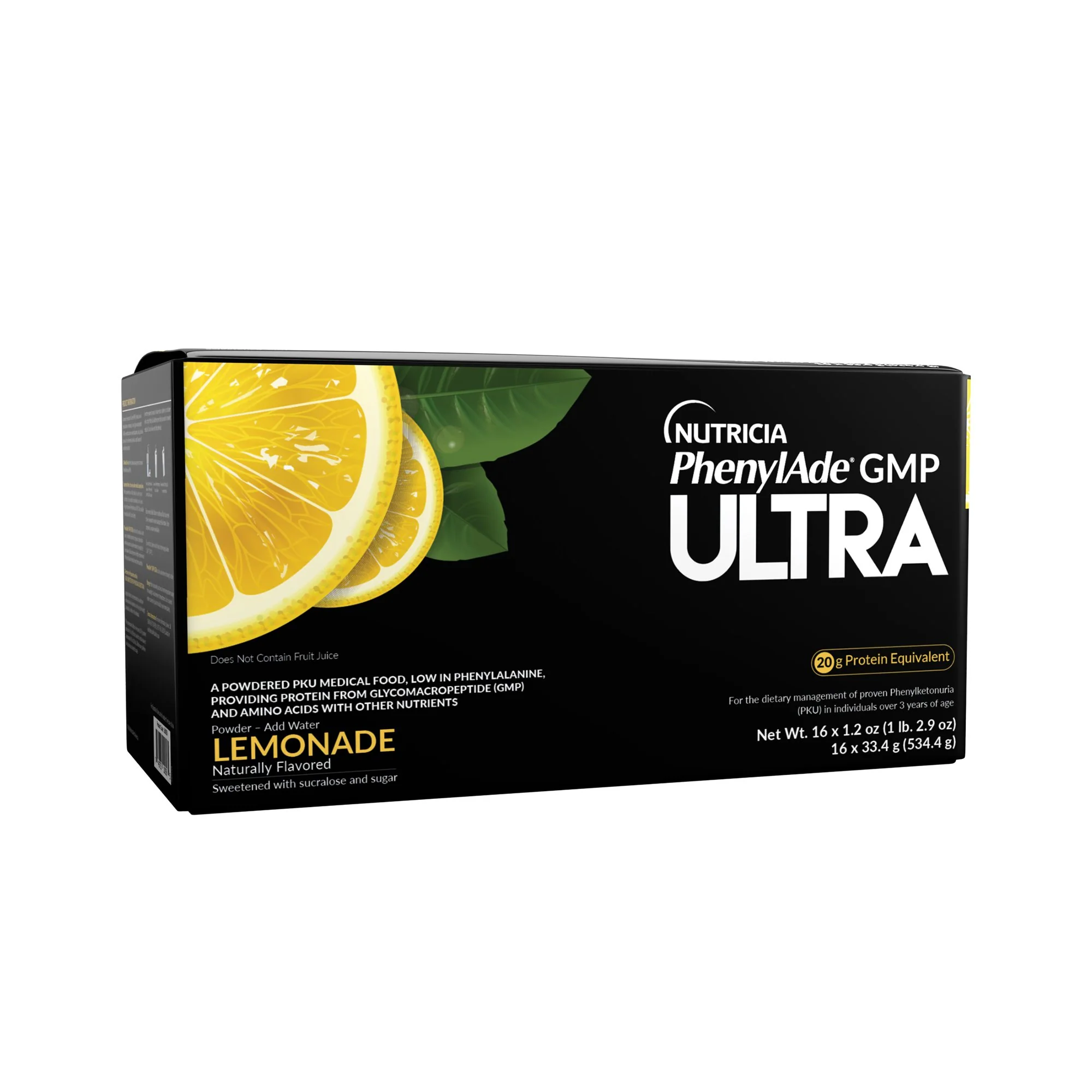Nutricia North America Oral Supplement PhenylAde GMP ULTRA Lemonade Flavor Powder 1.2 oz. / 33.4 Gram Individual Packet (16/CS)