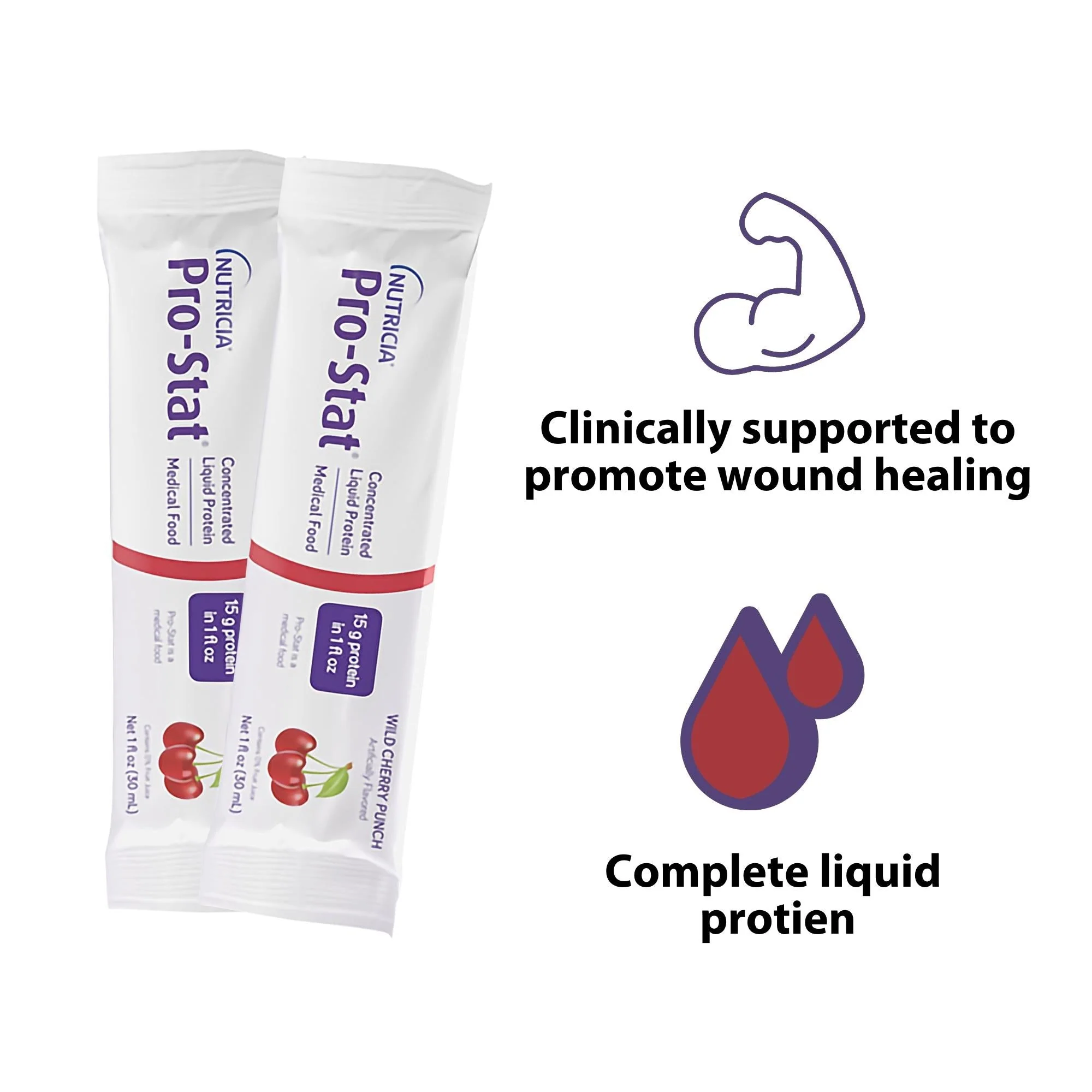 Nutricia North America Pro-Stat Wild Cherry Punch Concentrated Liquid Protein Medical Food (96/CS) - Image 2