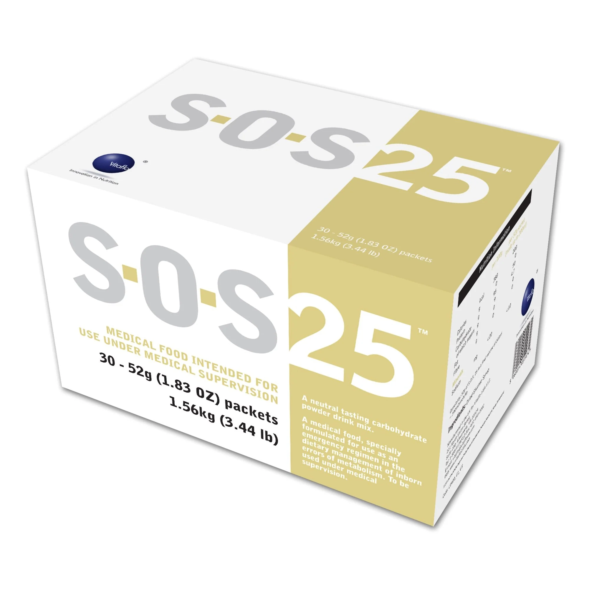Vitaflo USA LLC Oral Supplement S.O.S. 25 Neutral Flavor Powder 52 Gram Individual Packet (30/CS)