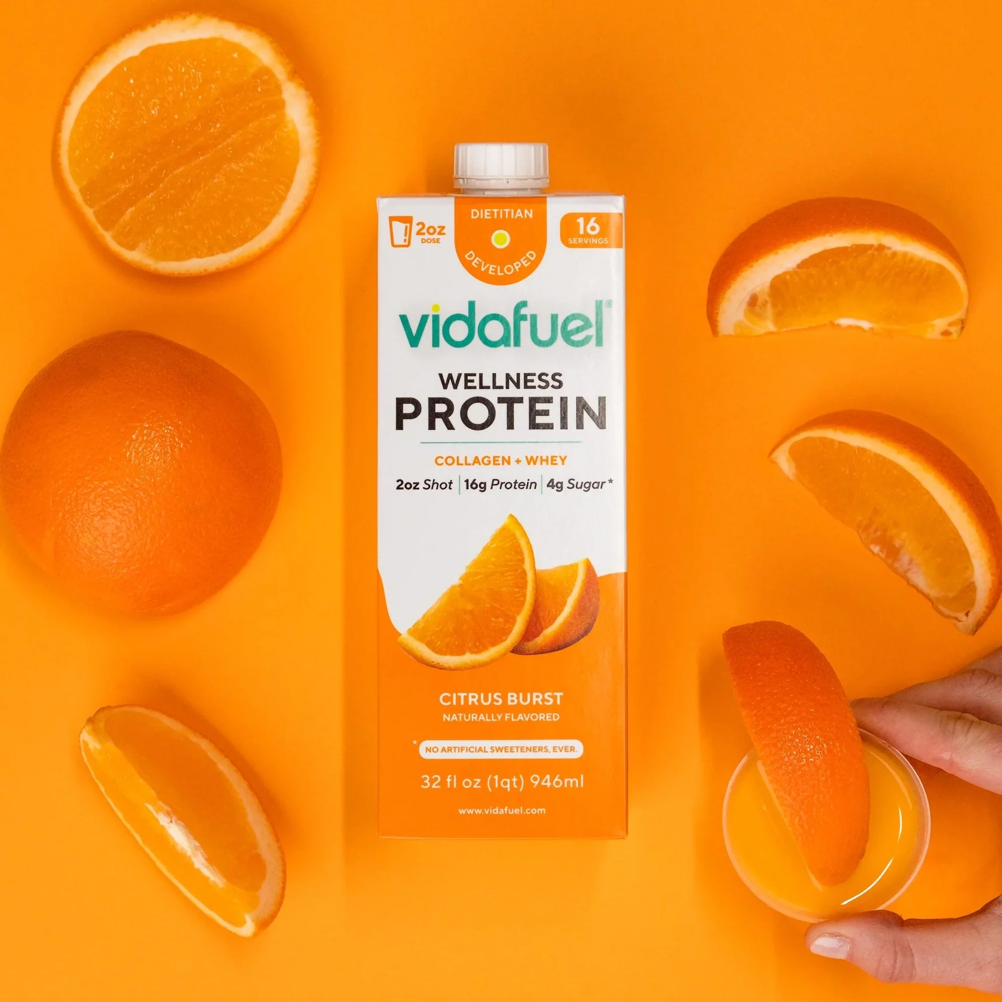 Vidafuel Inc Vidafuel Wellness Protein Drink with Collagen and Whey, Orange Burst Flavor (6/CS) - Image 3