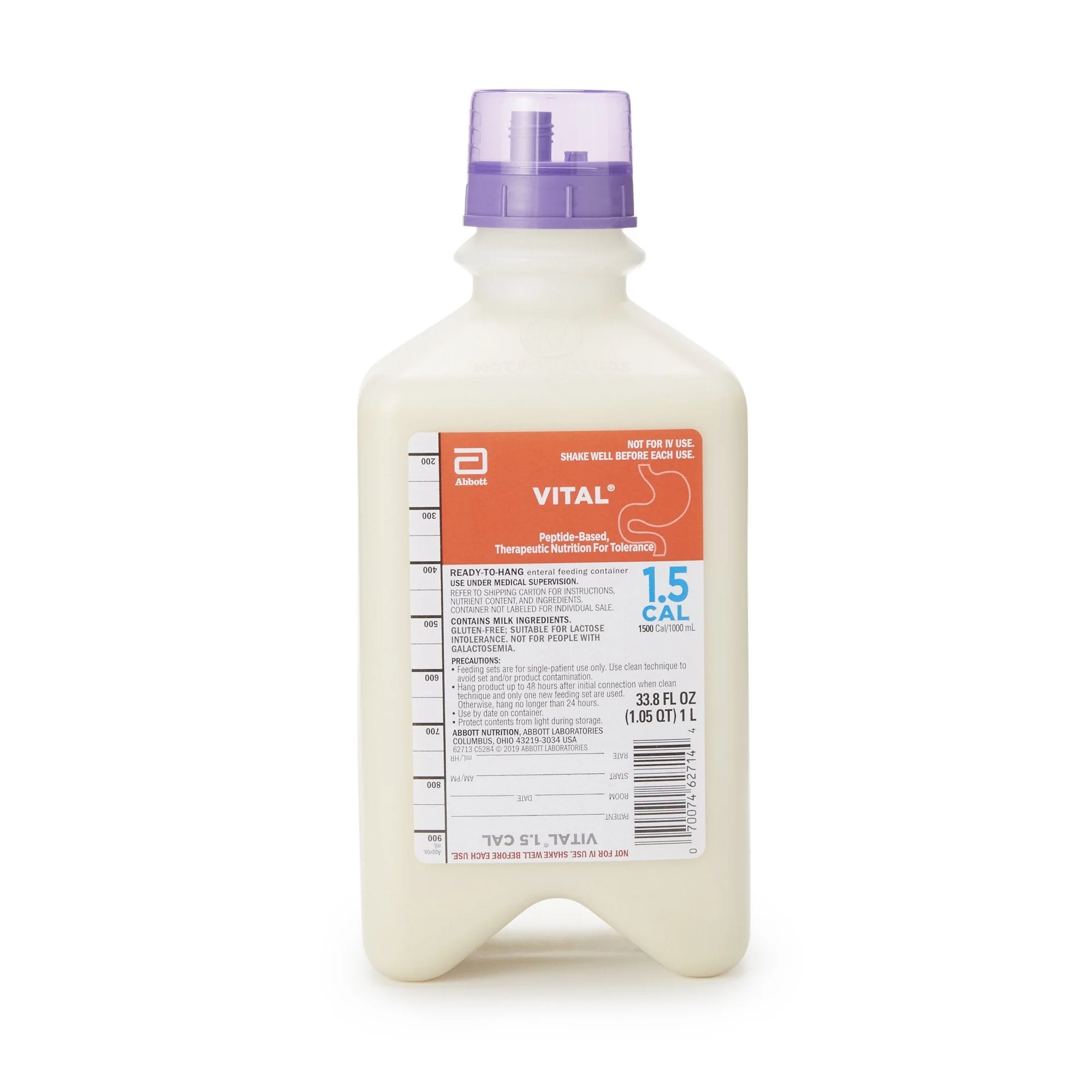 Abbott Nutrition Vital 1.5 Cal Vanilla Peptide-Based Nutrition for Ages 14+, 1 liter container (8/CS)