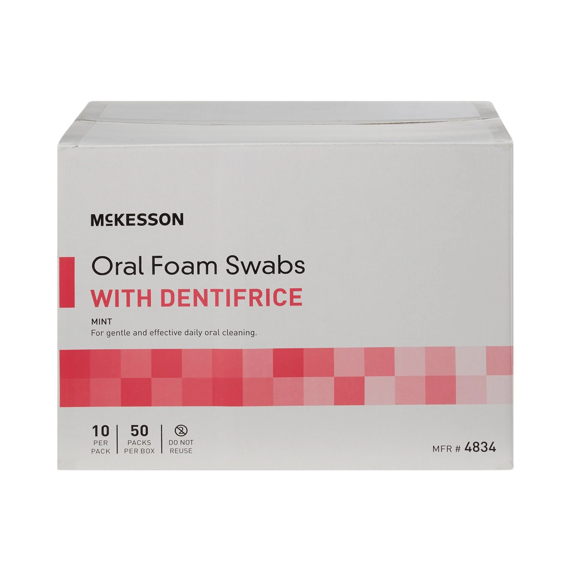 McKesson Brand McKesson Oral Swabstick Foam Tip Dentifrice, Mint, 10 per Pack (100/CS) - Image 2