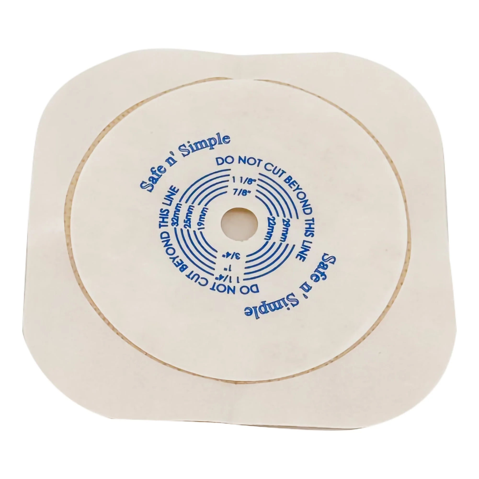 Safe N Simple Ostomy Barrier Safe n Simple Trim to Fit, Standard Wear Flexible Tape 45 mm Flange Up to 1-1/4 Inch Opening 4-1/2 X 4-1/2 Inch (80/CS) - Image 2