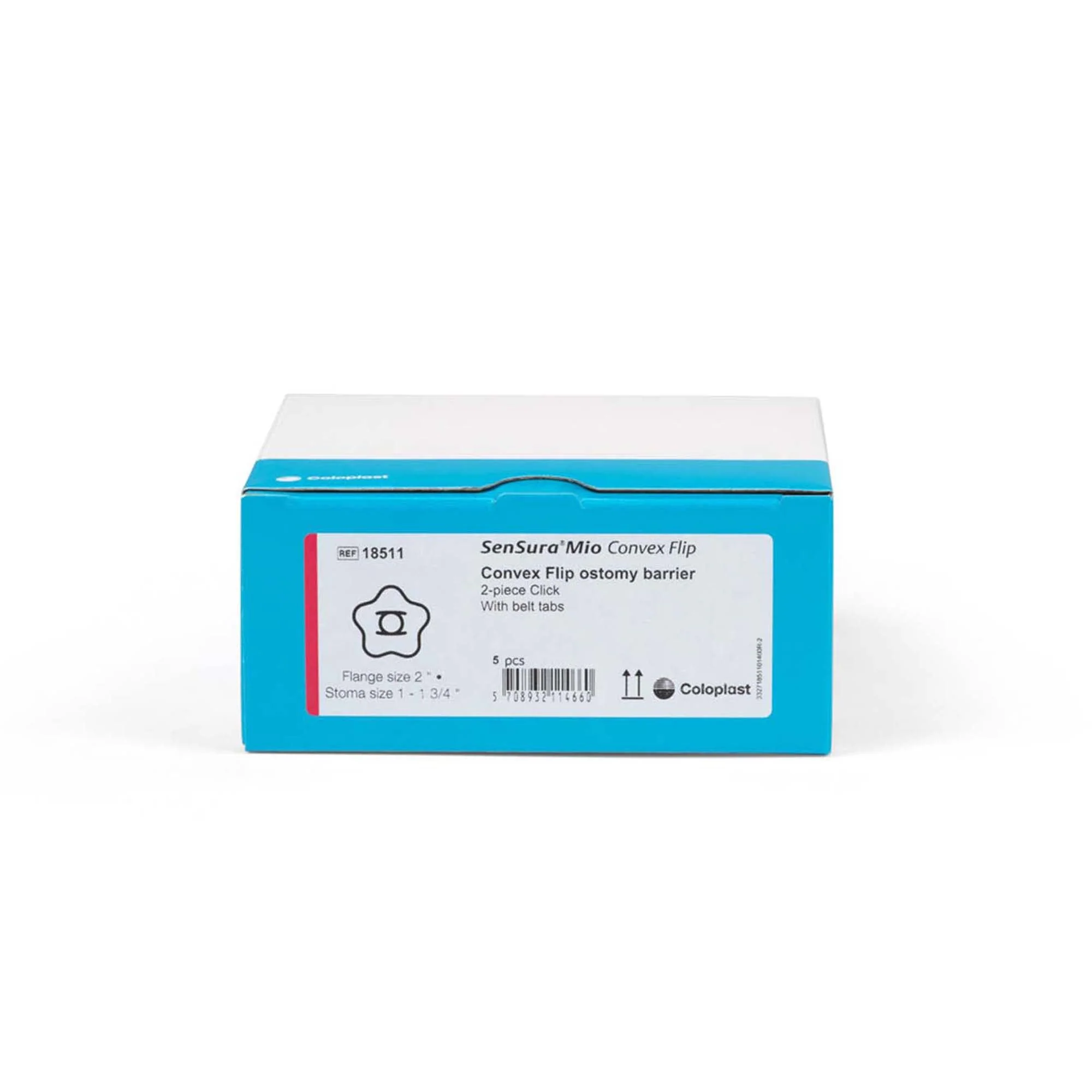 Coloplast SenSura Mio Click Convex Flip Ostomy Barrier, 25 mm Stoma Openings, Red Match (5/BX) - Image 4