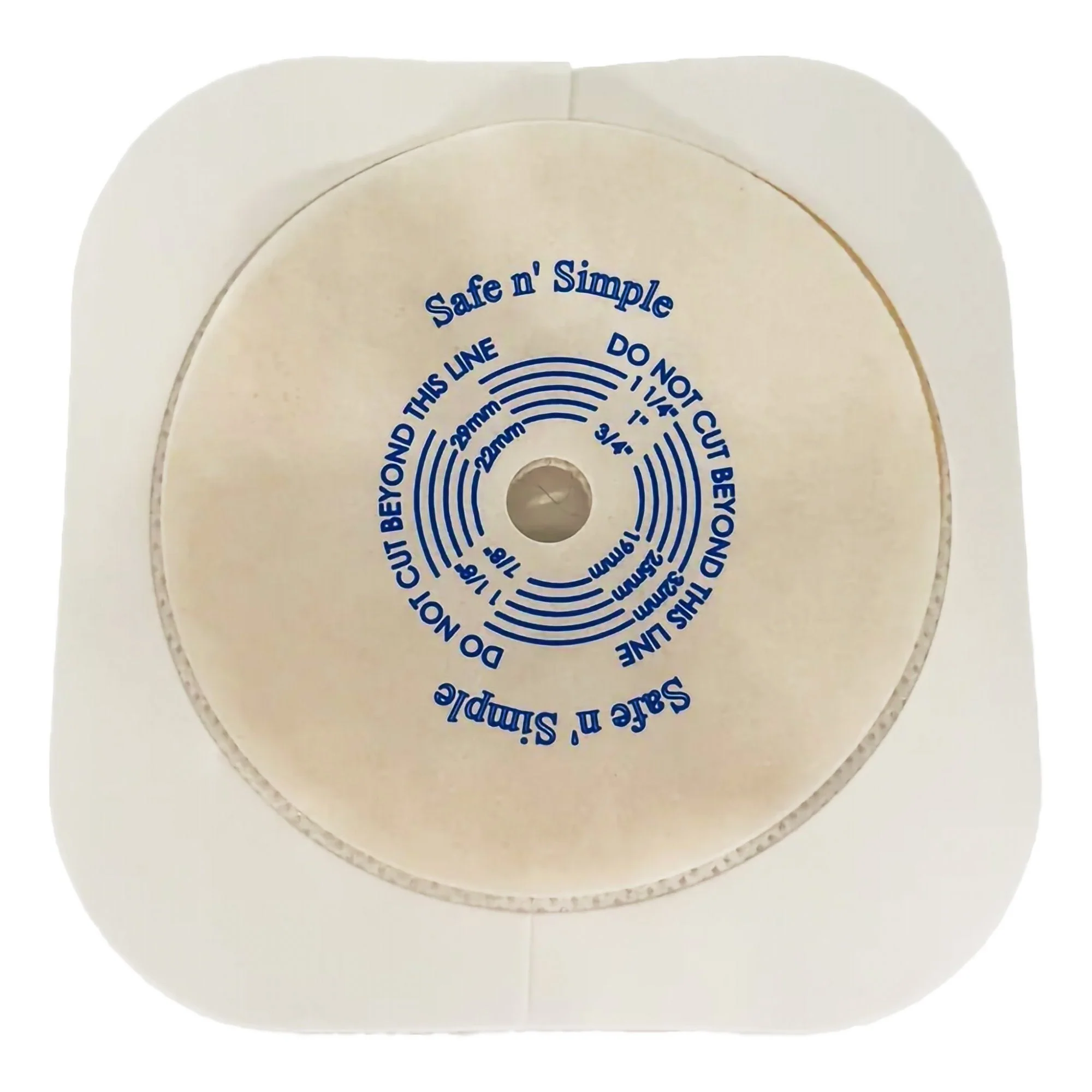 Safe N Simple Ostomy Barrier Trim to Fit, Standard Wear Flexible Tape 45 mm Flange Up to 1-1/4 Inch Opening 4-1/2 X 4-1/2 Inch (80/CS) - Image 2