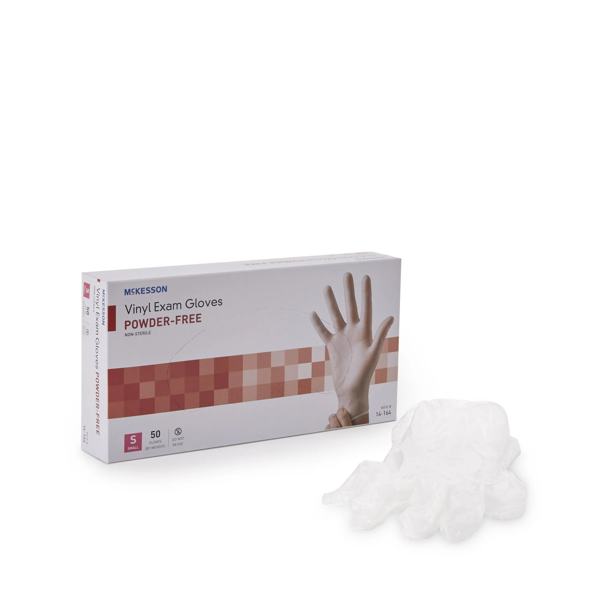 McKesson Brand McKesson Confiderm Vinyl Exam Glove, Small, Clear (1000/CS)
