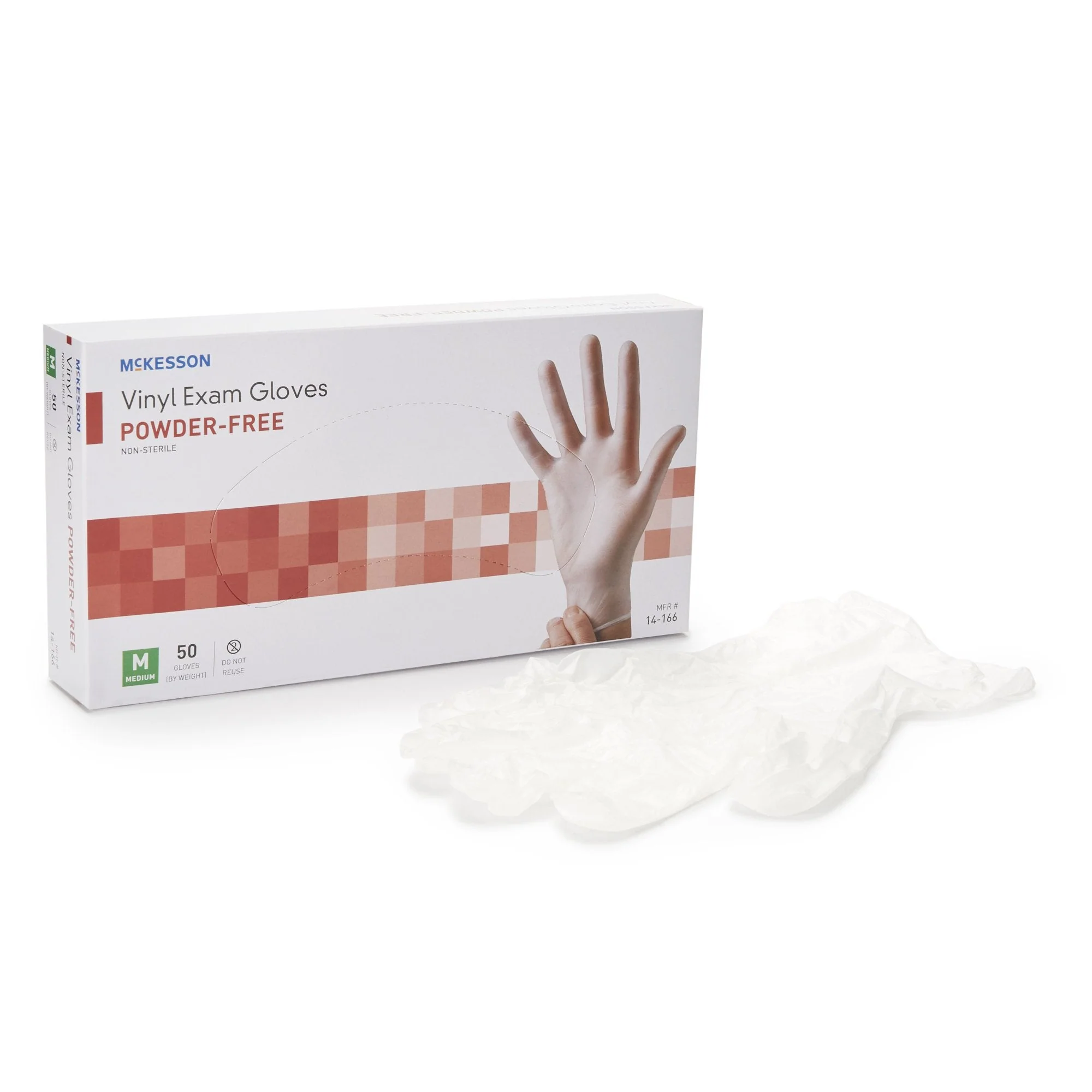 McKesson Brand McKesson Confiderm Vinyl Exam Glove, Medium, Clear (1000/CS)