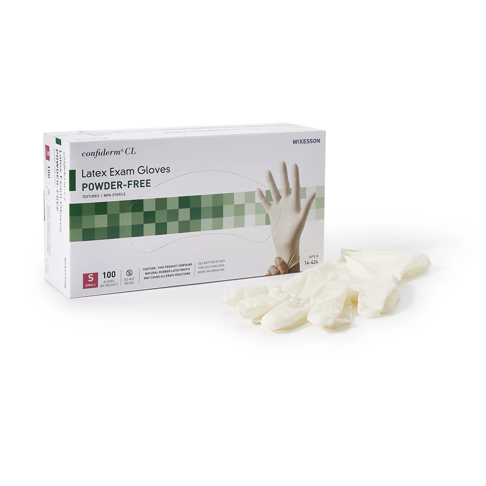 McKesson Brand McKesson Confiderm CL Latex Exam Glove, Small, Ivory (1000/CS)