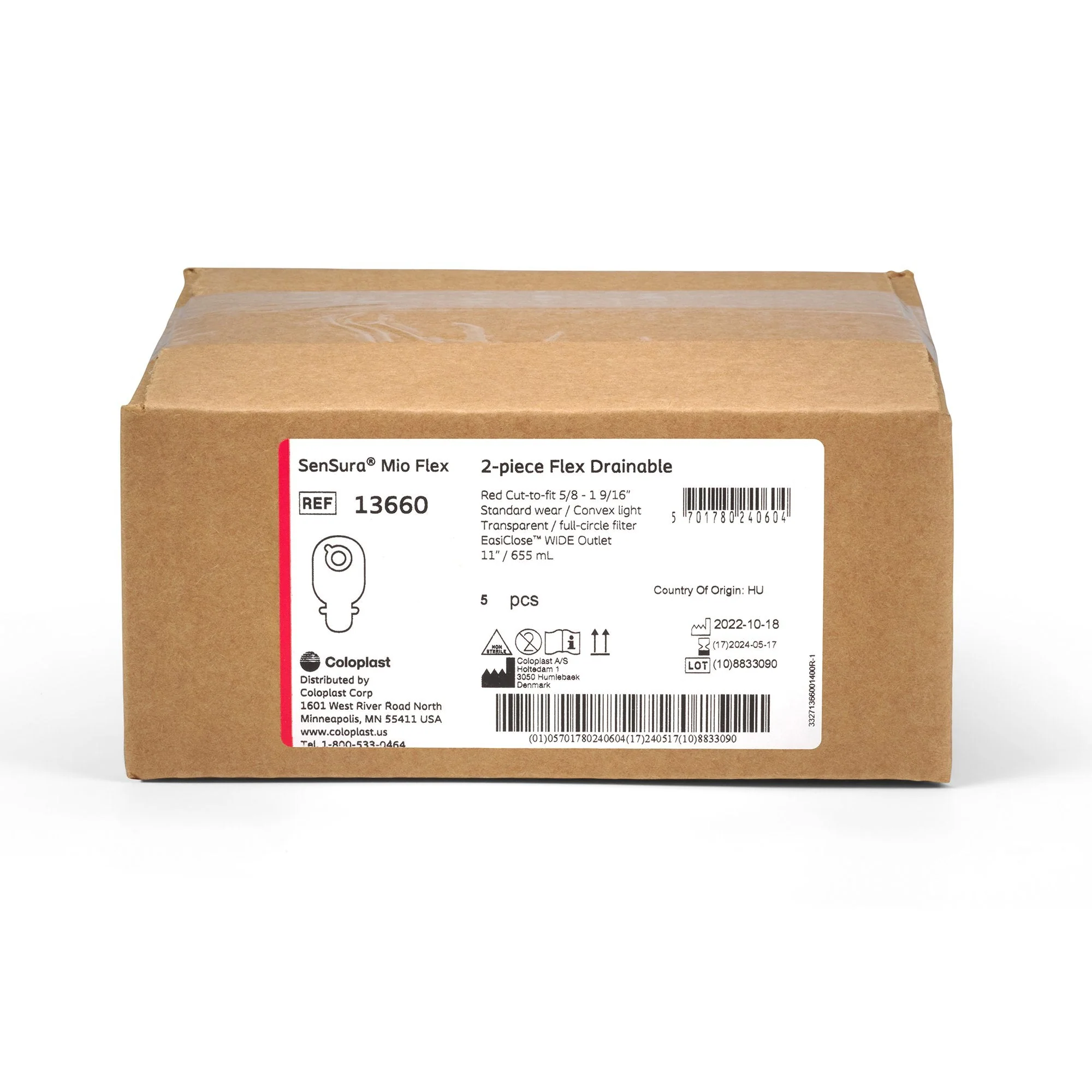 Coloplast Ostomy Pouch SenSura Micro Two-Piece System Convex Light Drainable (5/BX) - Image 4