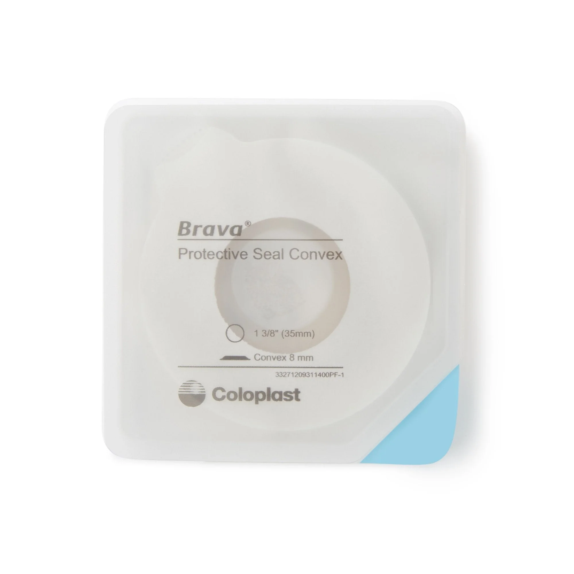 Coloplast Ostomy Seal Brava Convex, Starter Hole 1-3/8 Inch (35mm) For Use with Ostomy Pouch (10/BX)