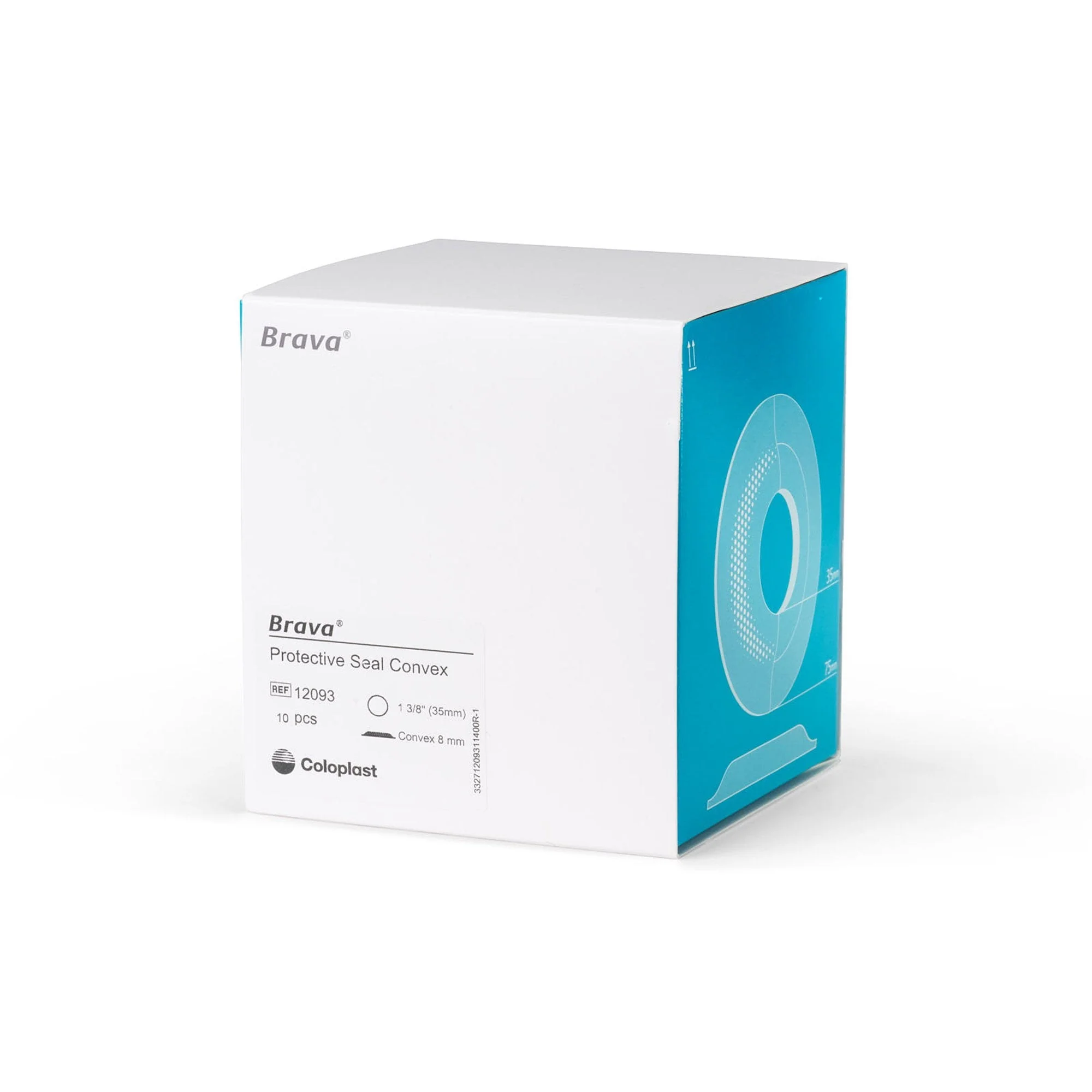 Coloplast Ostomy Seal Brava Convex, Starter Hole 1-3/8 Inch (35mm) For Use with Ostomy Pouch (10/BX) - Image 3