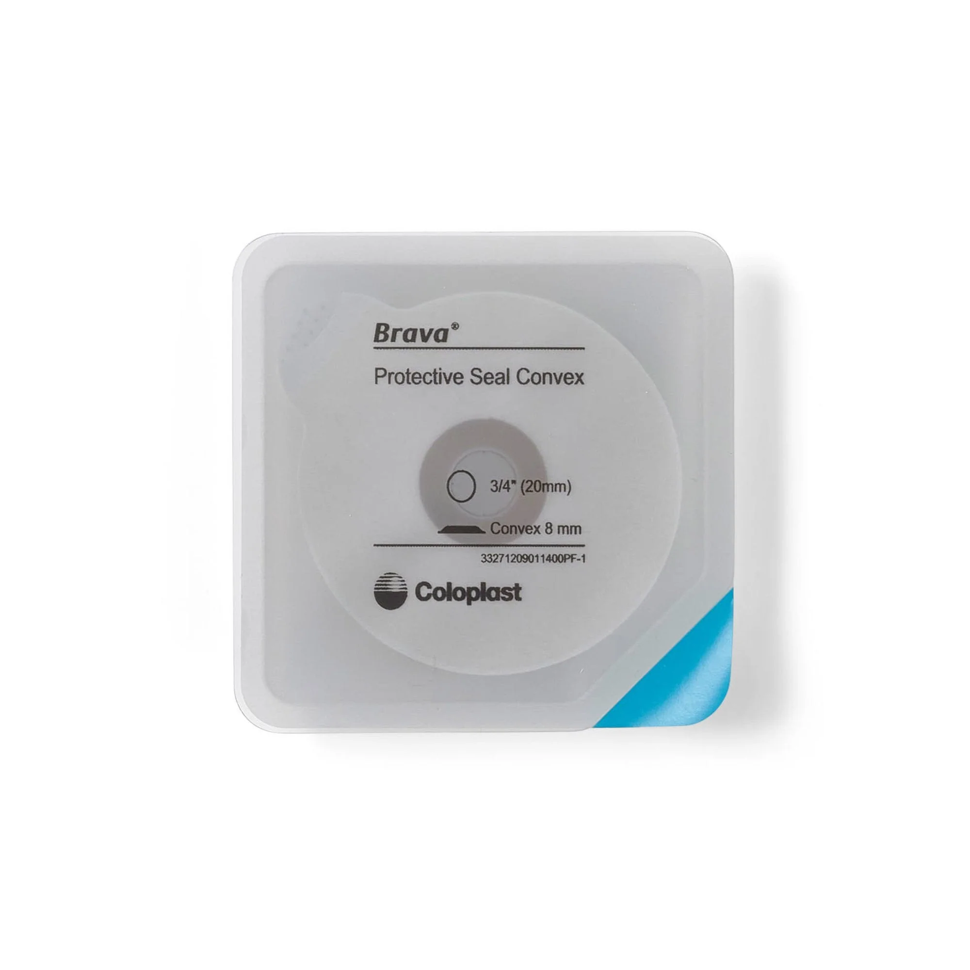 Coloplast Ostomy Seal Brava Convex, Starter Hole 3/4 Inch (20mm) For Use with Ostomy Pouch (10/BX)