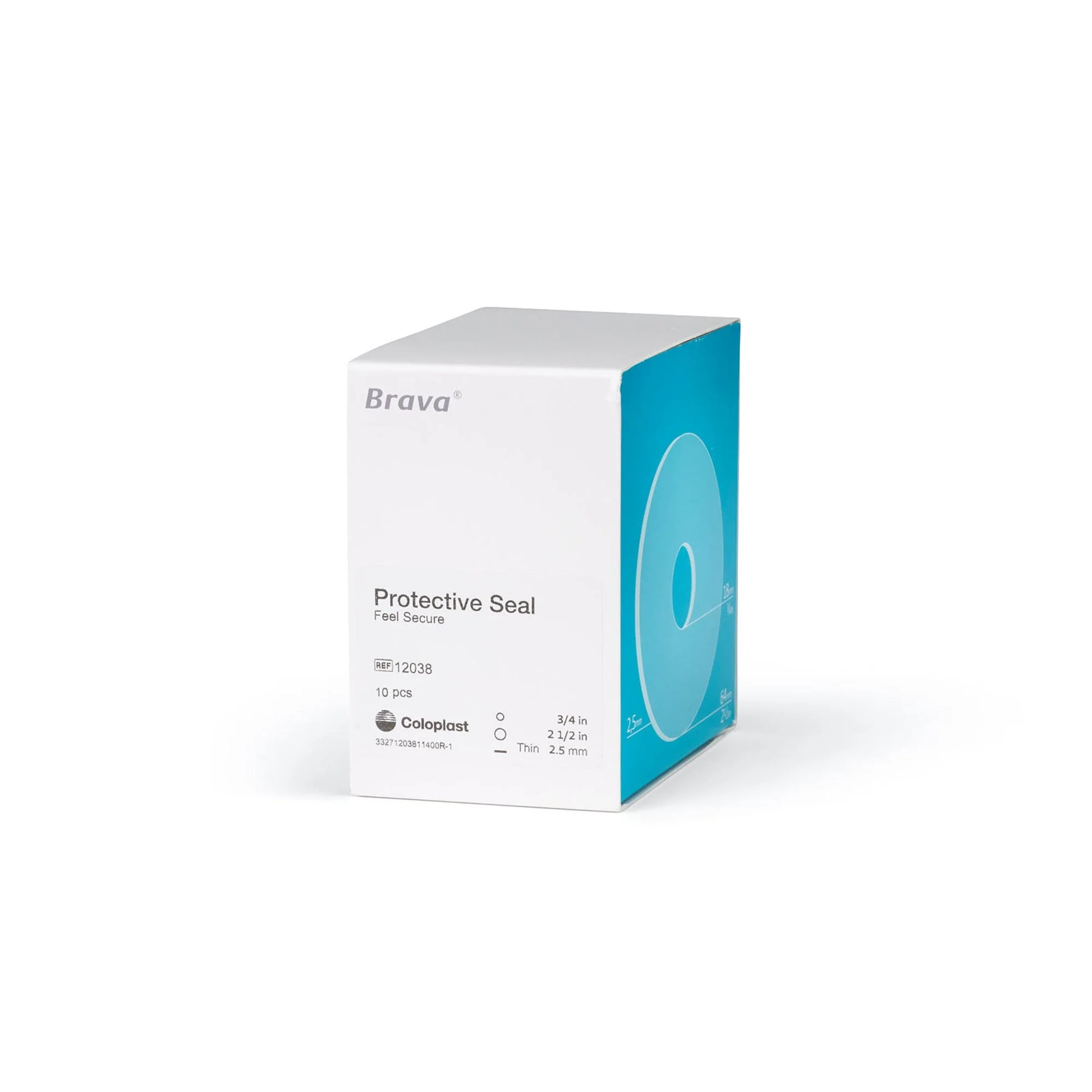 Coloplast Ostomy Seal Brava Thin 3/4 Inch (18mm) Stoma 2-1/2 Inch (64mm) For Use with Ostomy Pouch (10/BX) - Image 3