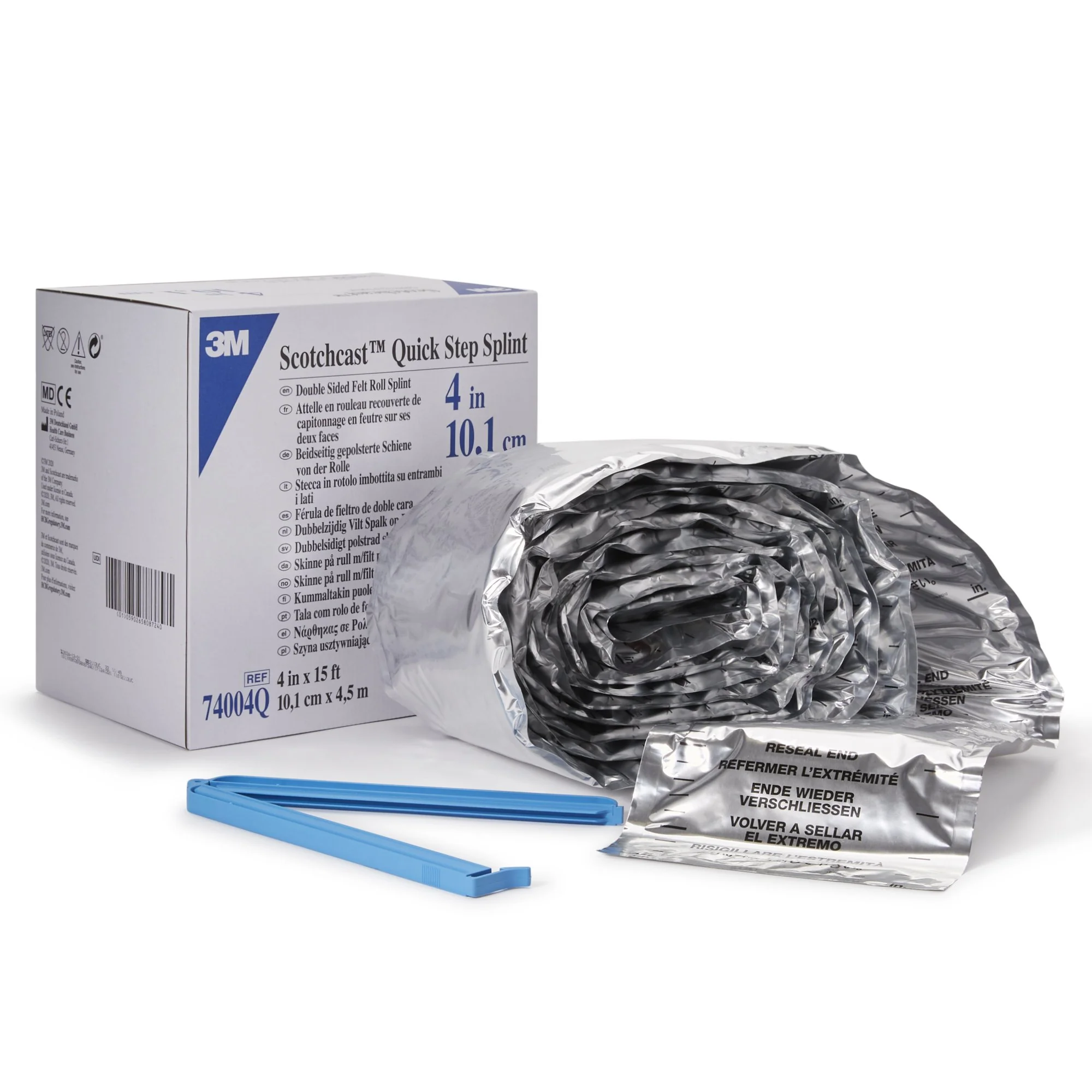 Solventum Corporation 3M Scotchcast Quick Step Double Sided Felt Splint Roll, 4 Inch x 15 Foot (2/CS)