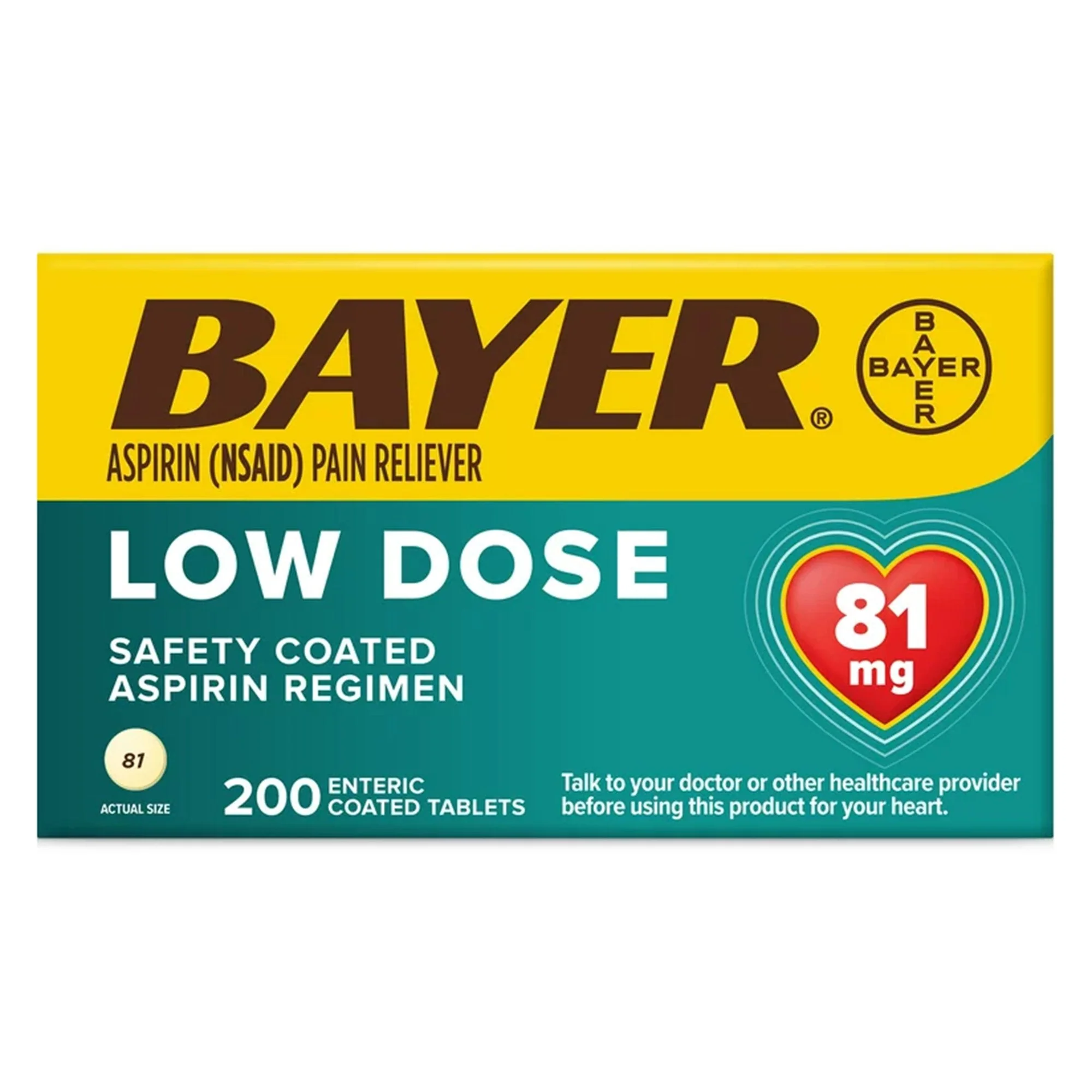 Bayer Bayer Low Dose Safety Coated Aspirin 81 mg Tablets