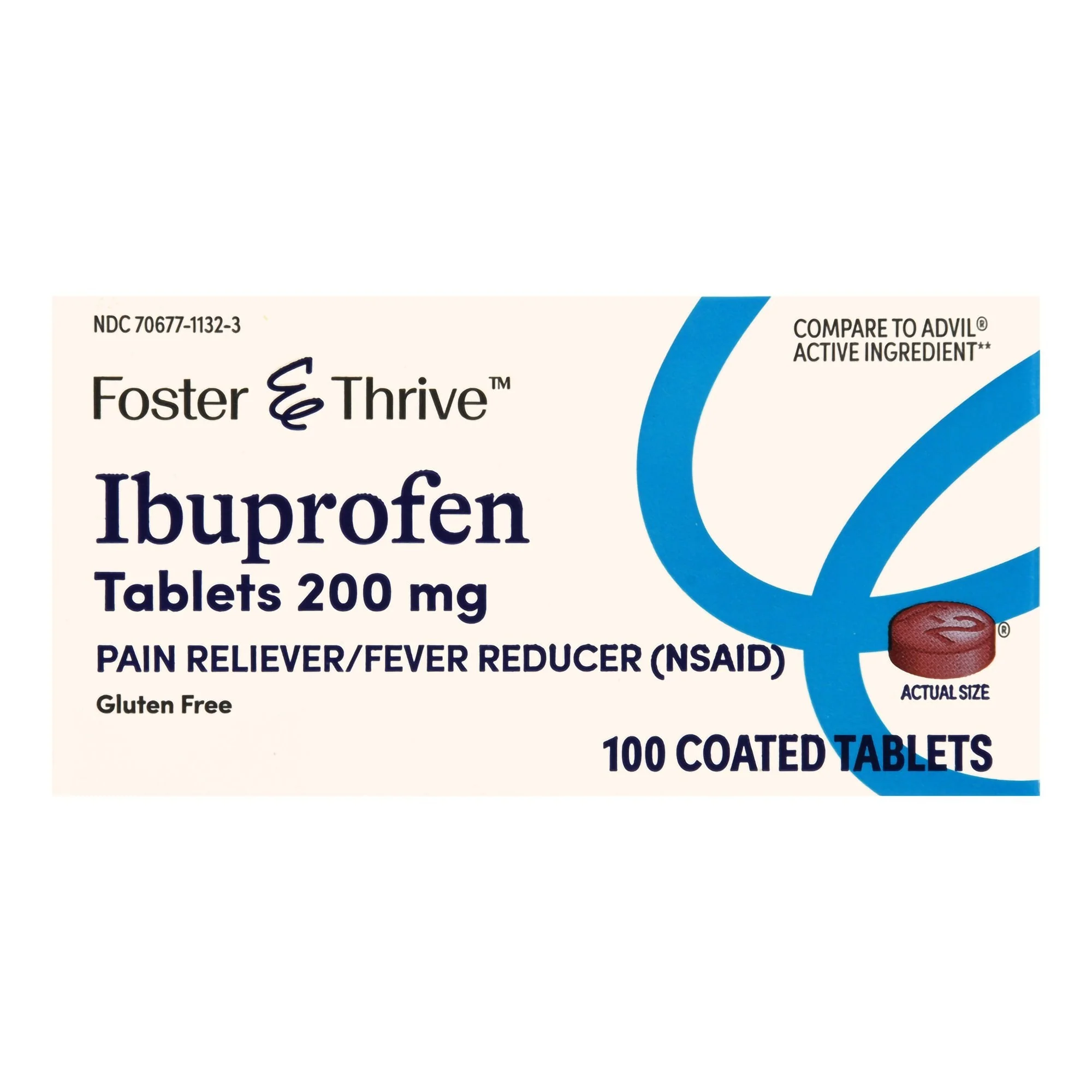 Pain Relief Foster & Thrive 200 mg Strength Ibuprofen Tablet 100 per Bottle