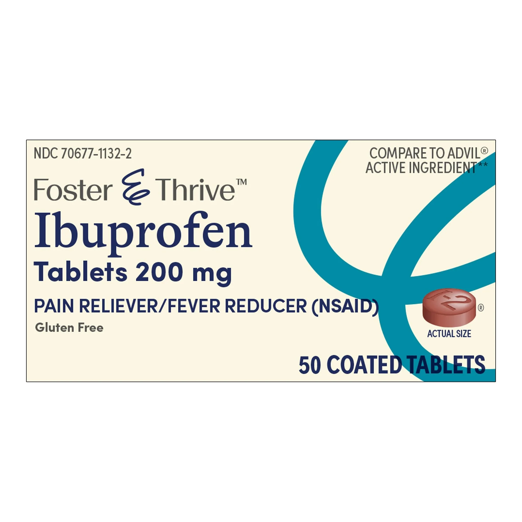 McKesson Brand Foster & Thrive Ibuprofen 200 mg Coated Tablets