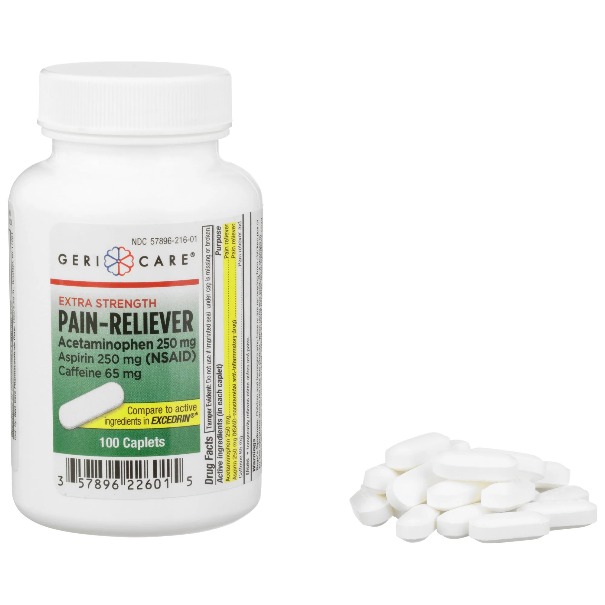 Geri-Care Geri-Care Acetaminophen / Aspirin / Caffeine Pain Relief (1200/CS)