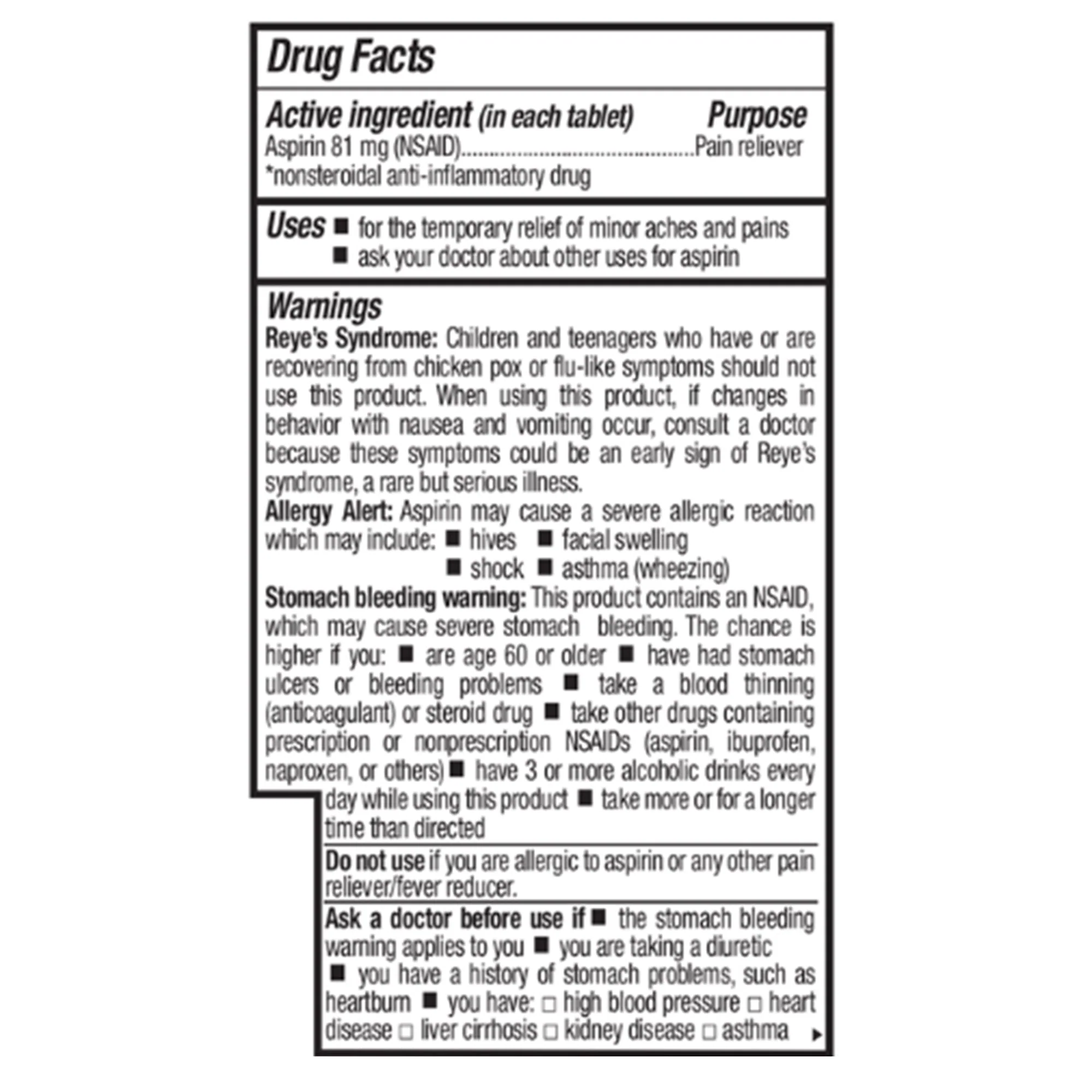 Geri-Care Pain Relief Geri-Care 81 mg Strength Aspirin Tablet 200 per Bottle (12/CS) - Image 2