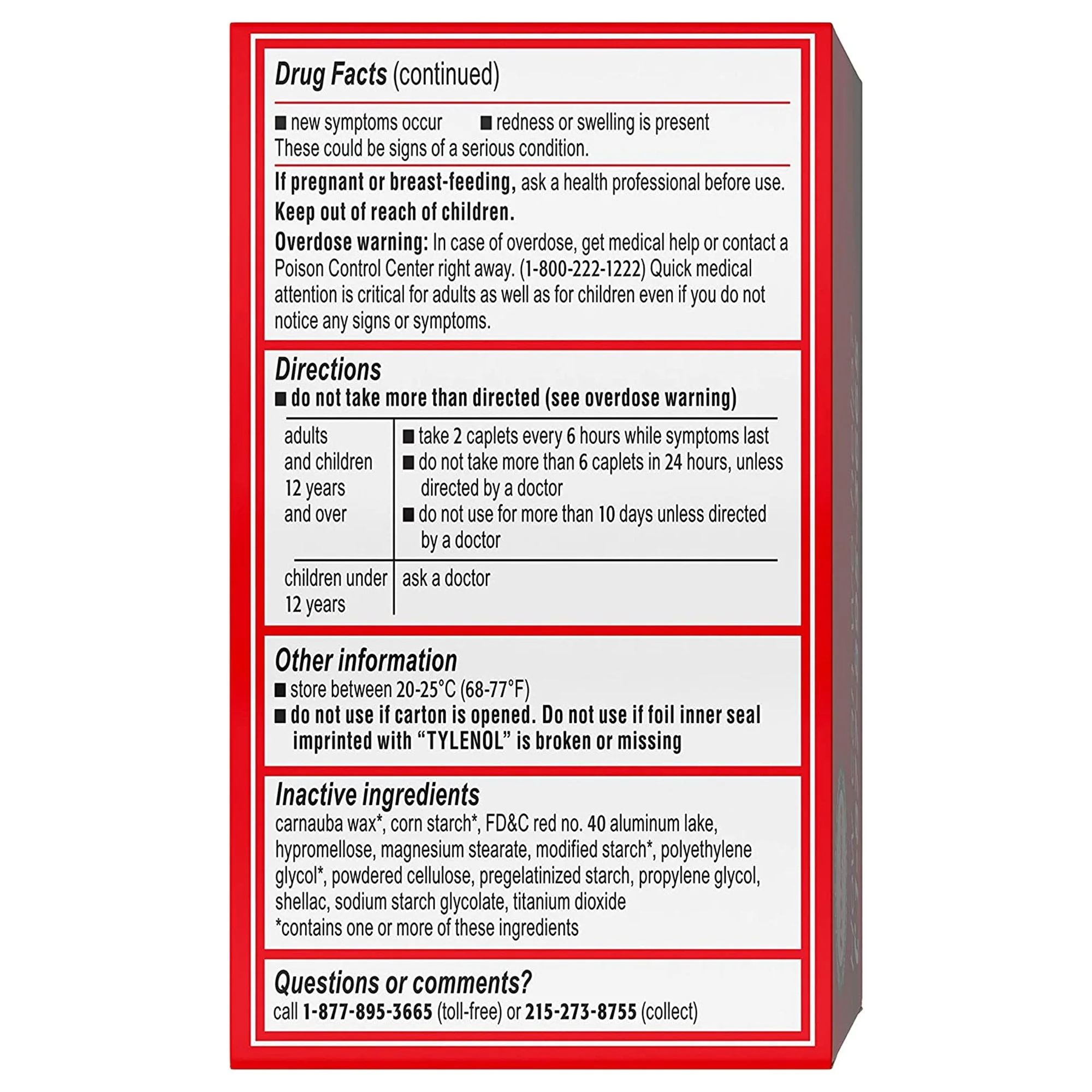 J & J Sales Tylenol Extra Strength Acetaminophen Pain Relief - Image 4